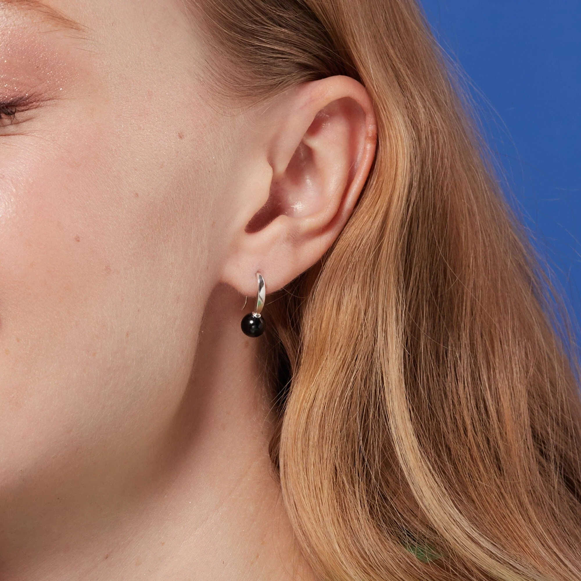 Round Stone Open Drop Earrings - Image 5
