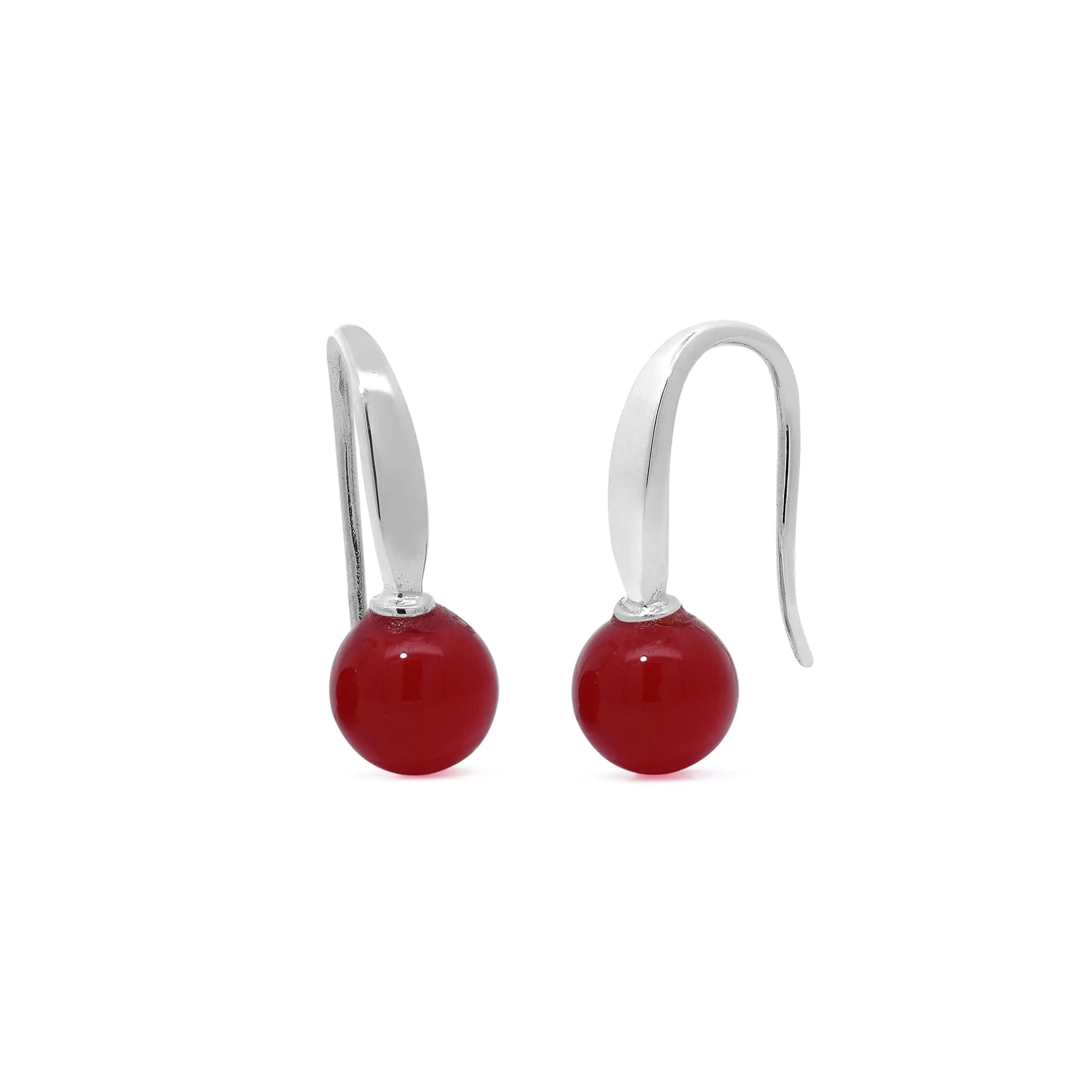 Round Stone Open Drop Earrings - Image 7