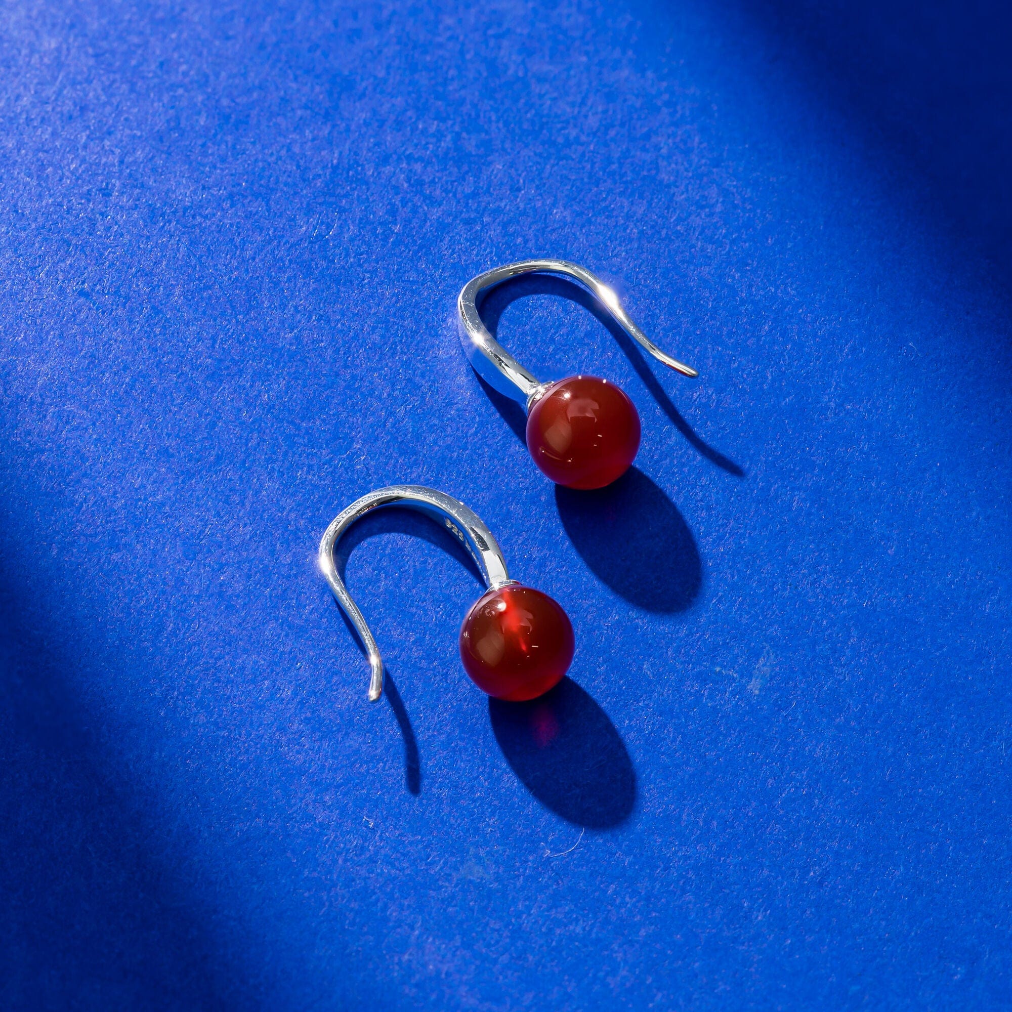 Round Stone Open Drop Earrings - Image 9