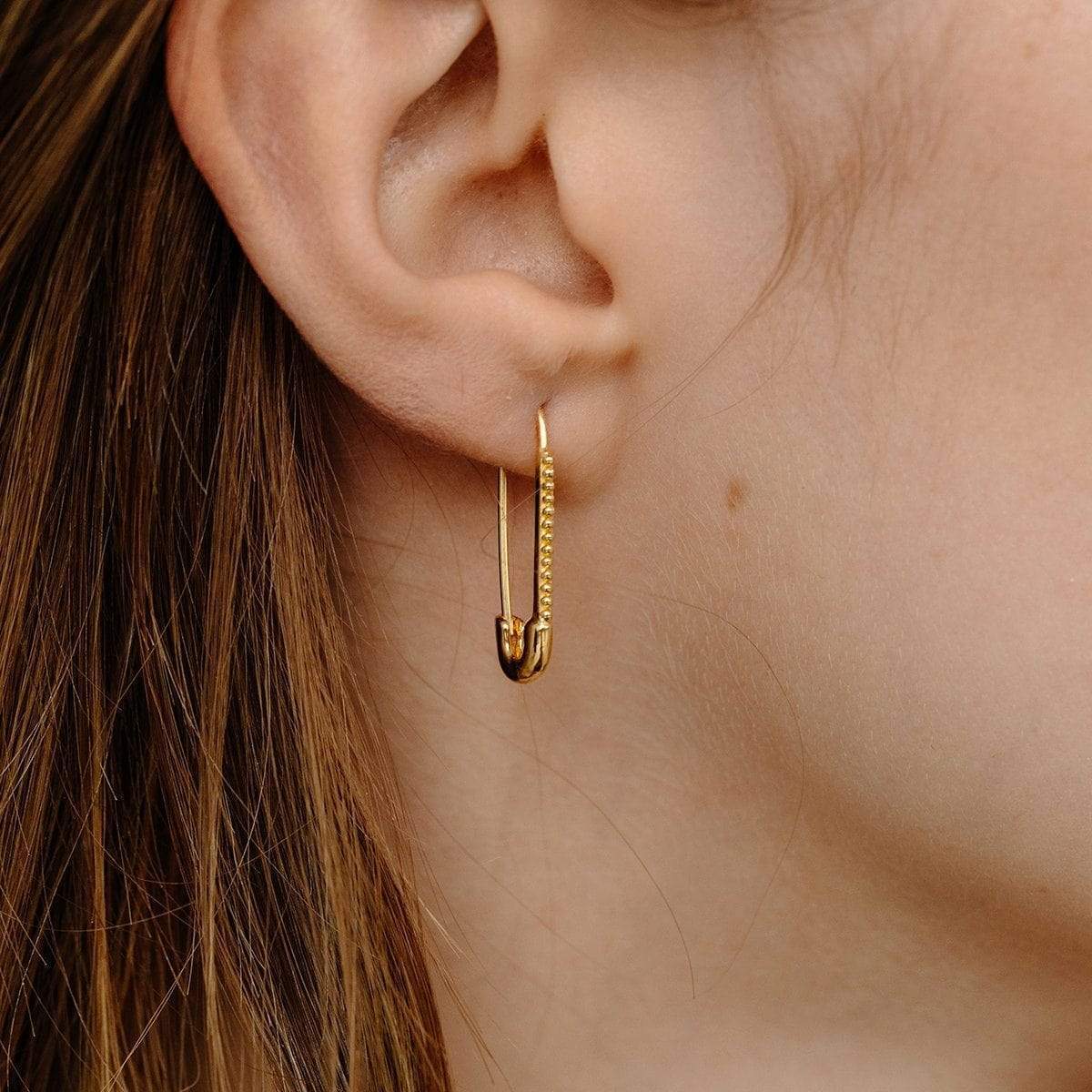 Safety Pin Hoop Earrings - Image 4