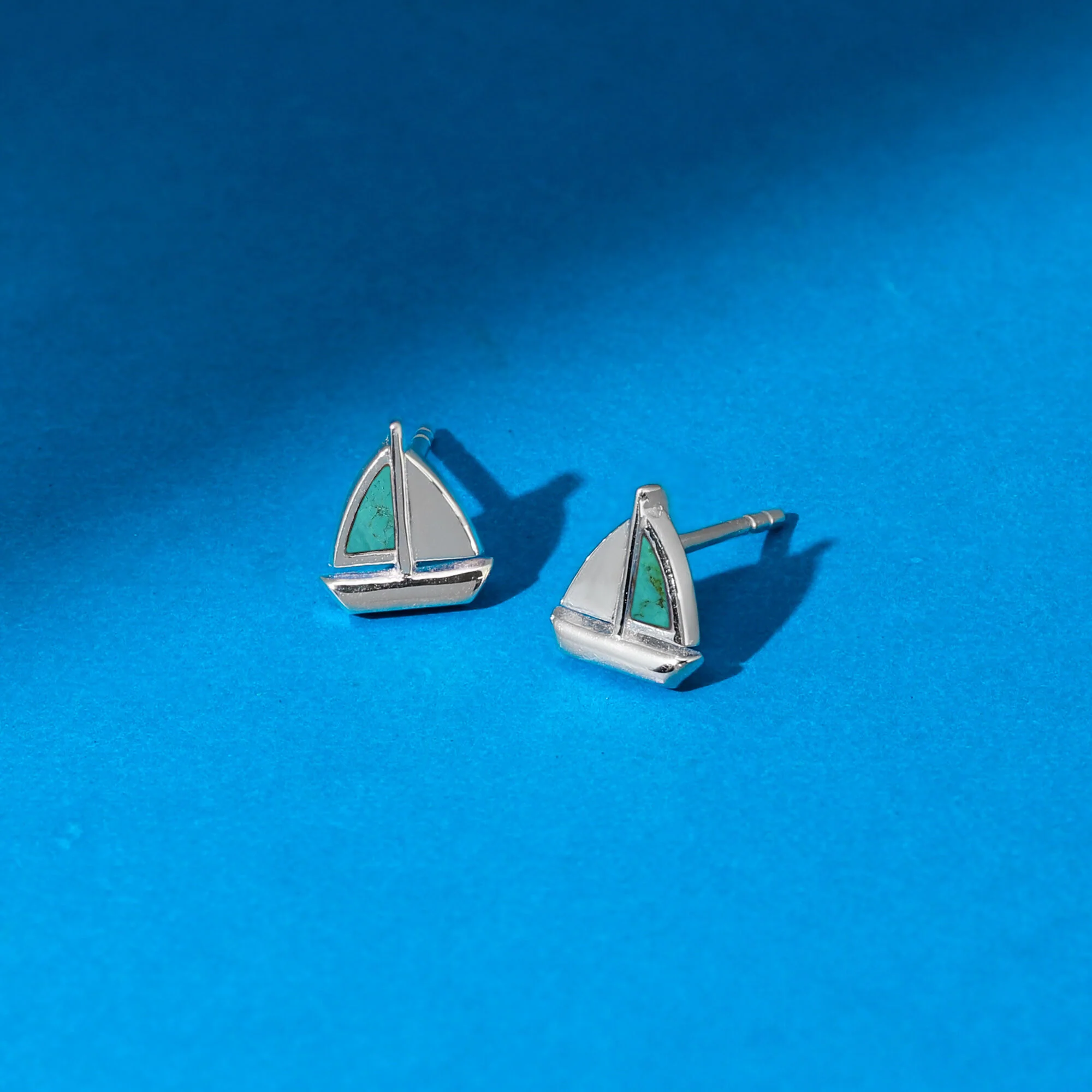 Sailboat Studs with Turquoise - Image 3