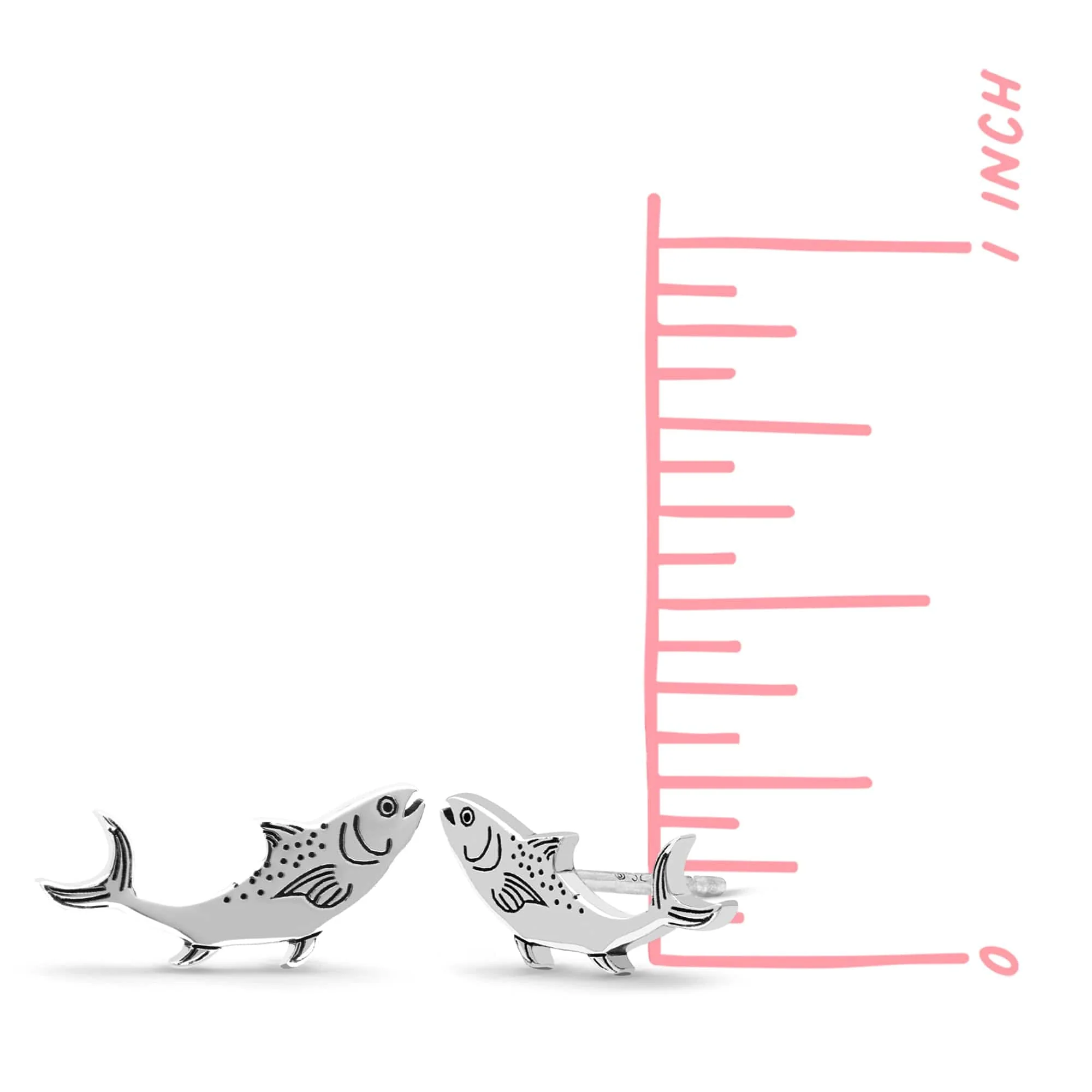 Swimming Salmon Fish Studs - Image 3
