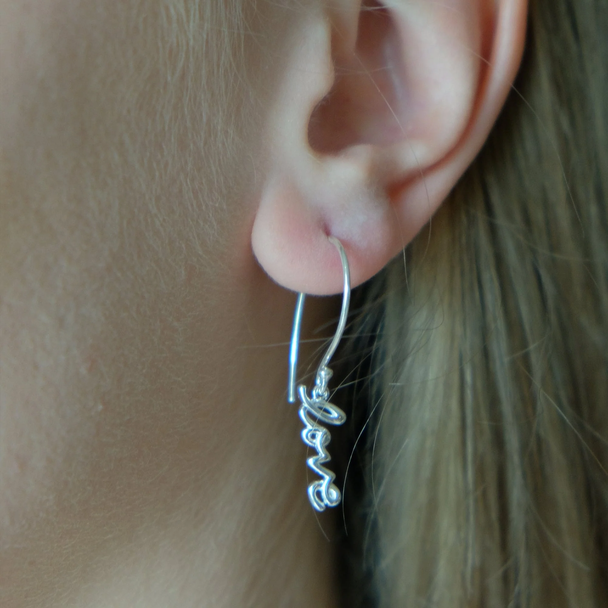 Scripted Love Dangles Earrings - Image 3