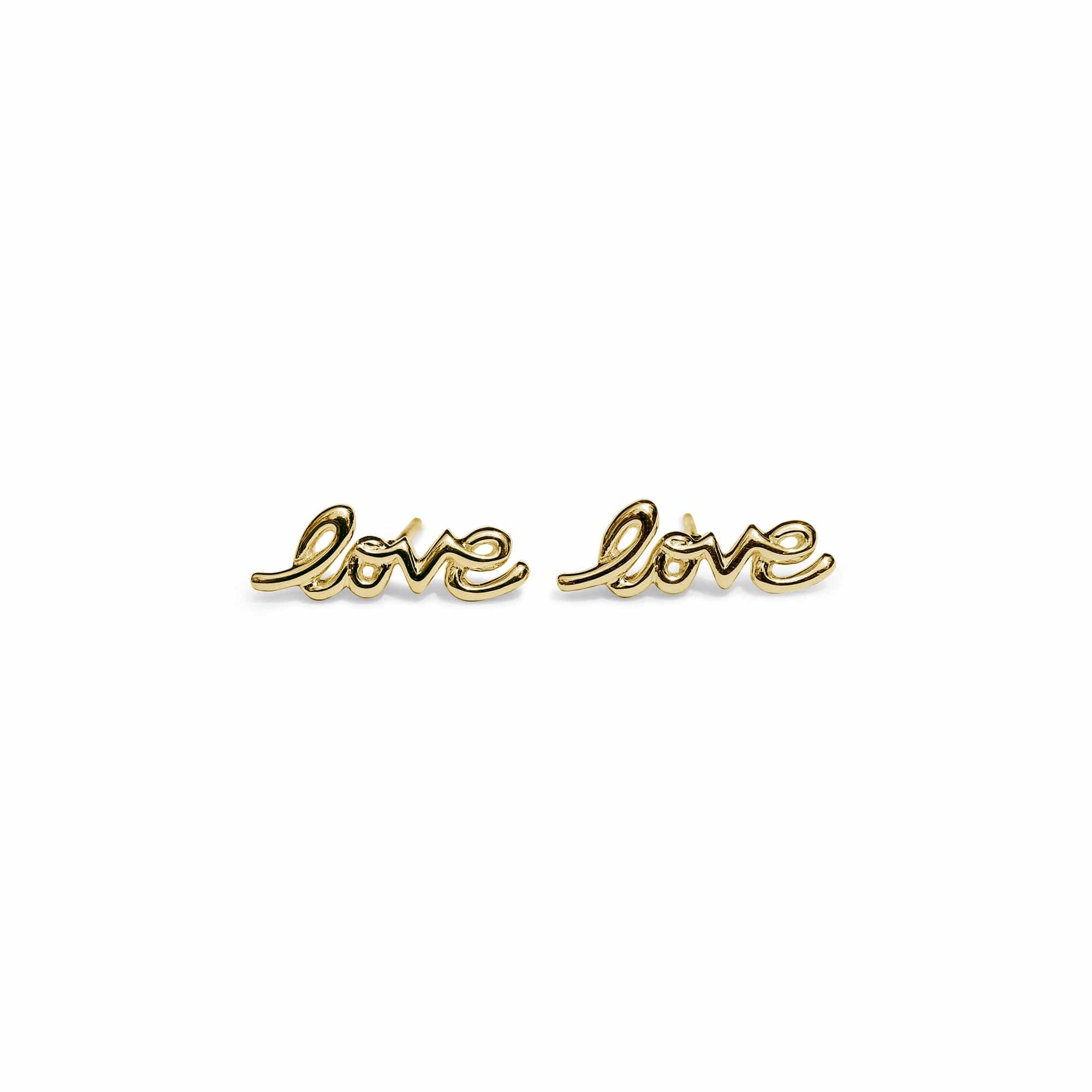 Scripted Love Studs Gold