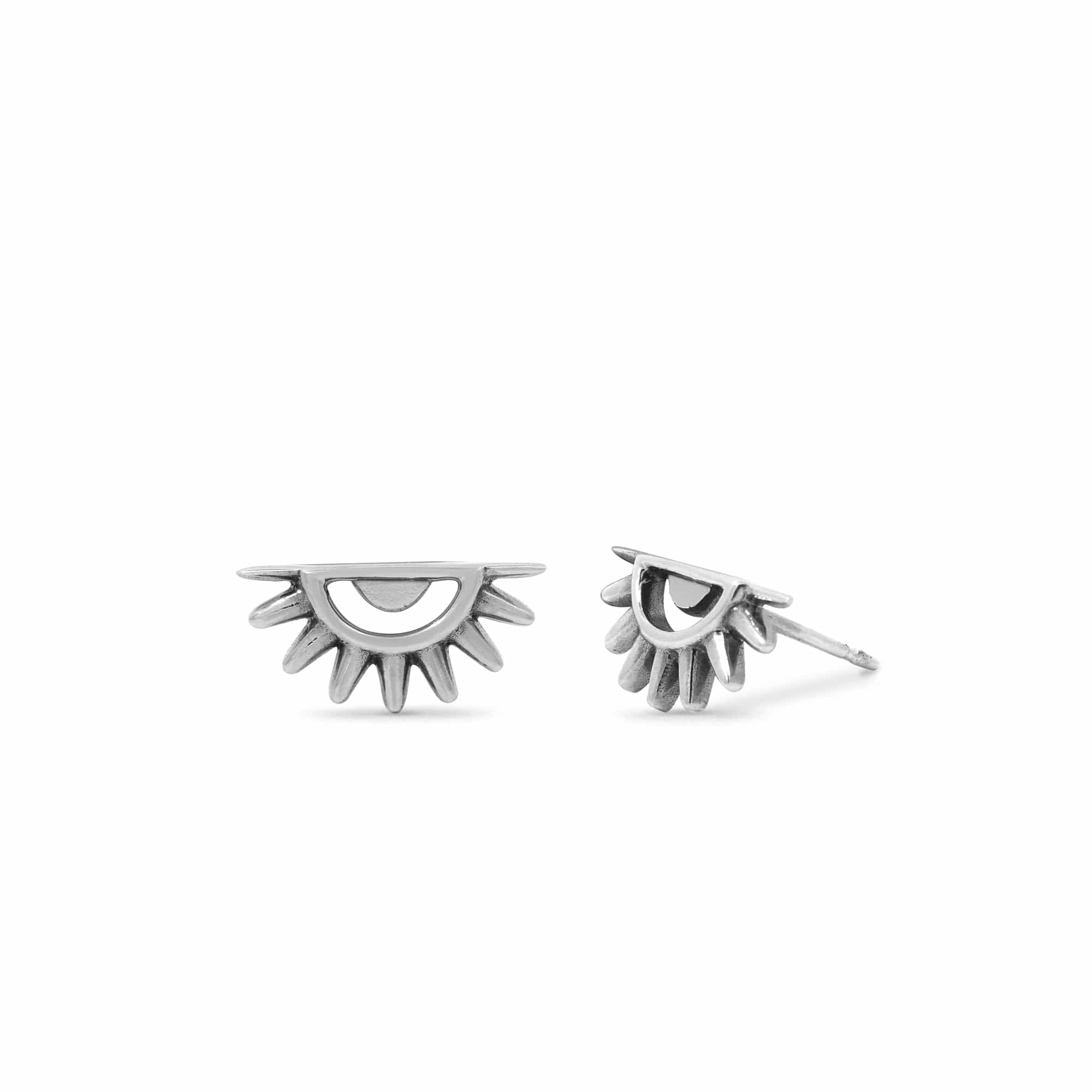 Semi Circle Bohemian Sun Stud Earrings