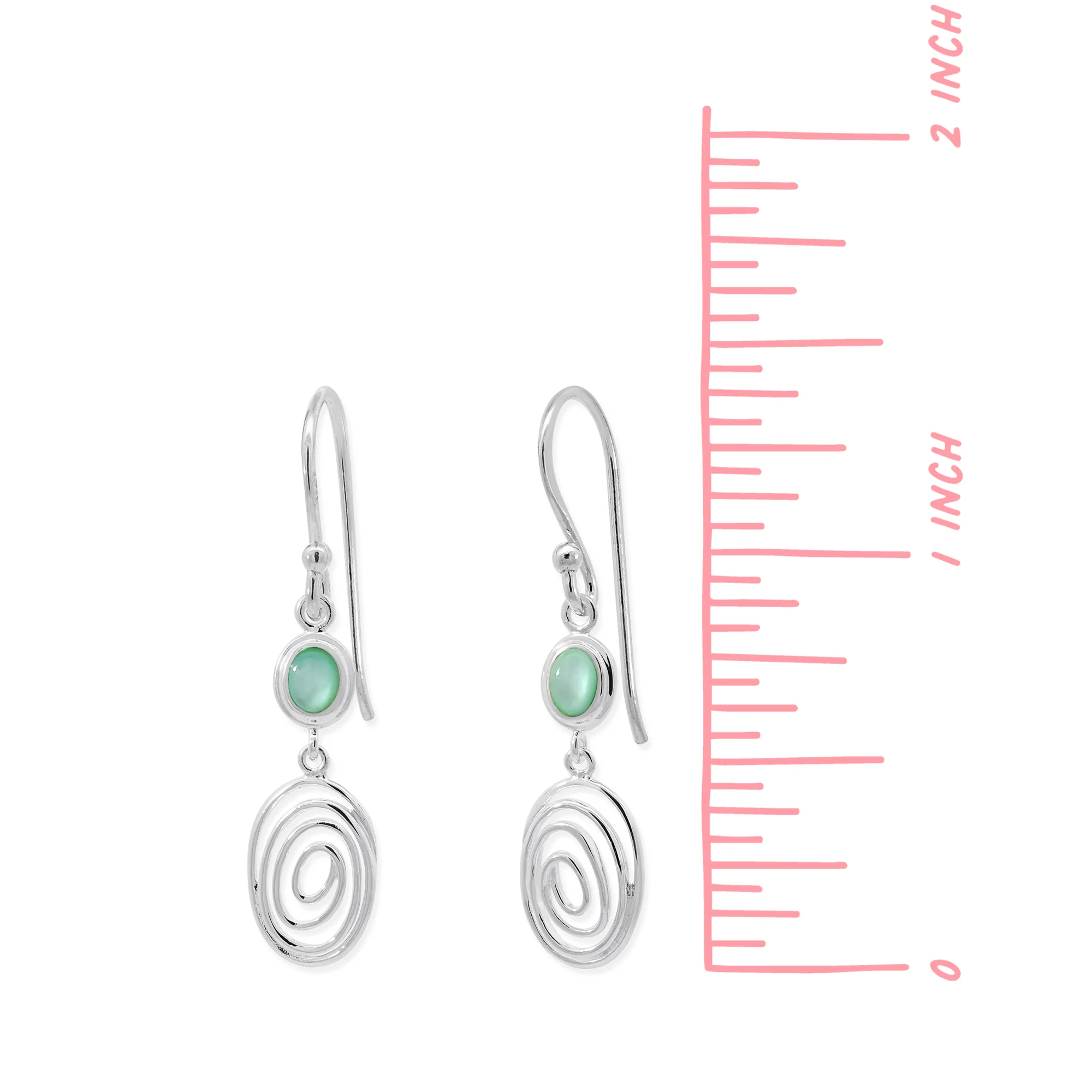 Serene Spiral Dangle Earrings with Stone - Image 7