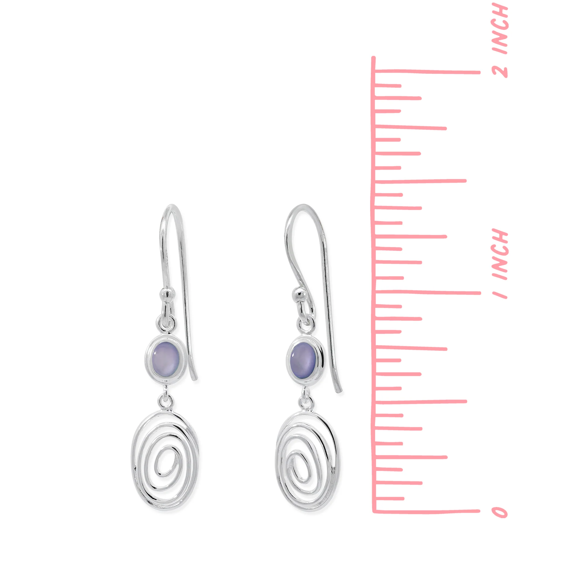 Serene Spiral Dangle Earrings with Stone - Image 8