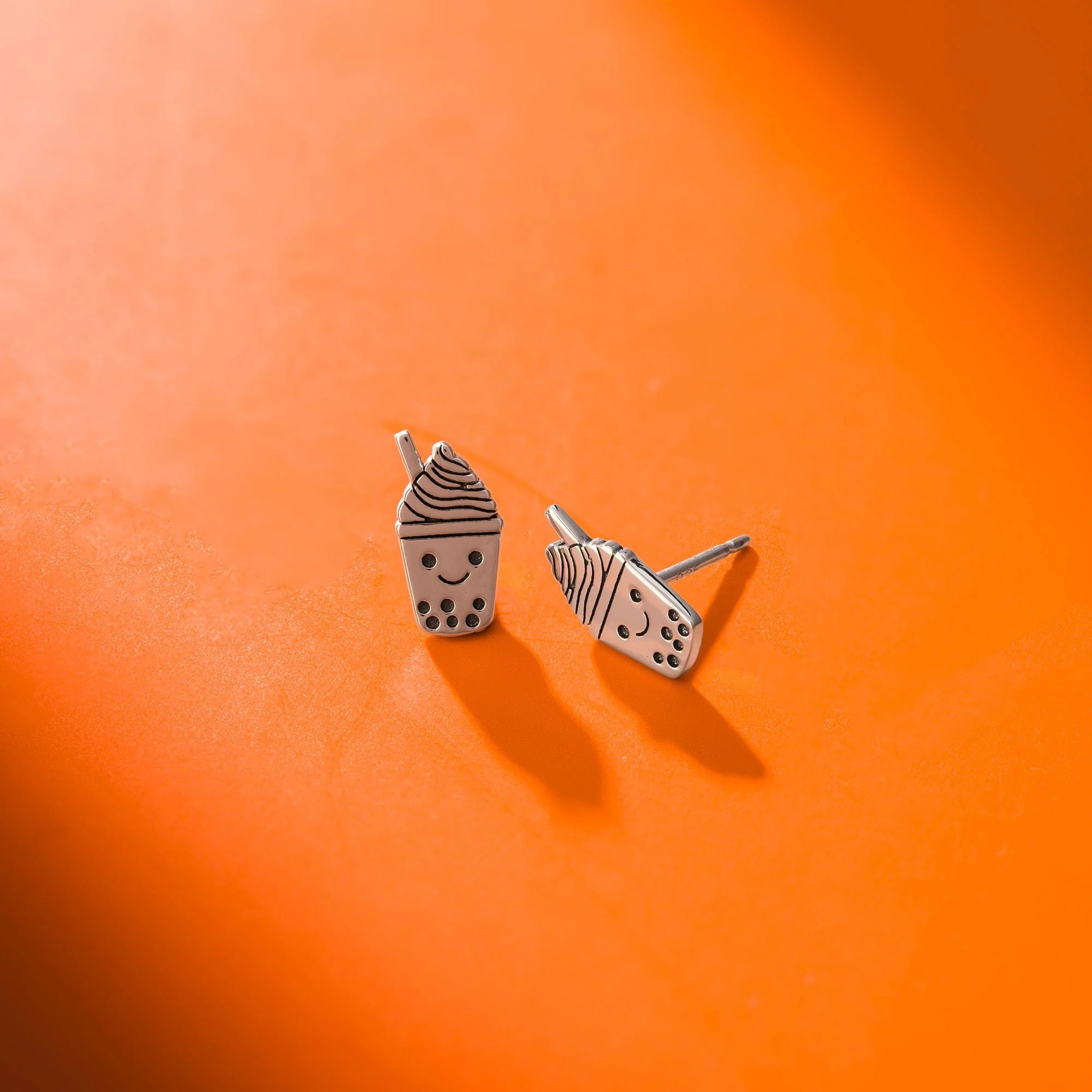 Smiling Boba Tea Studs - Image 3