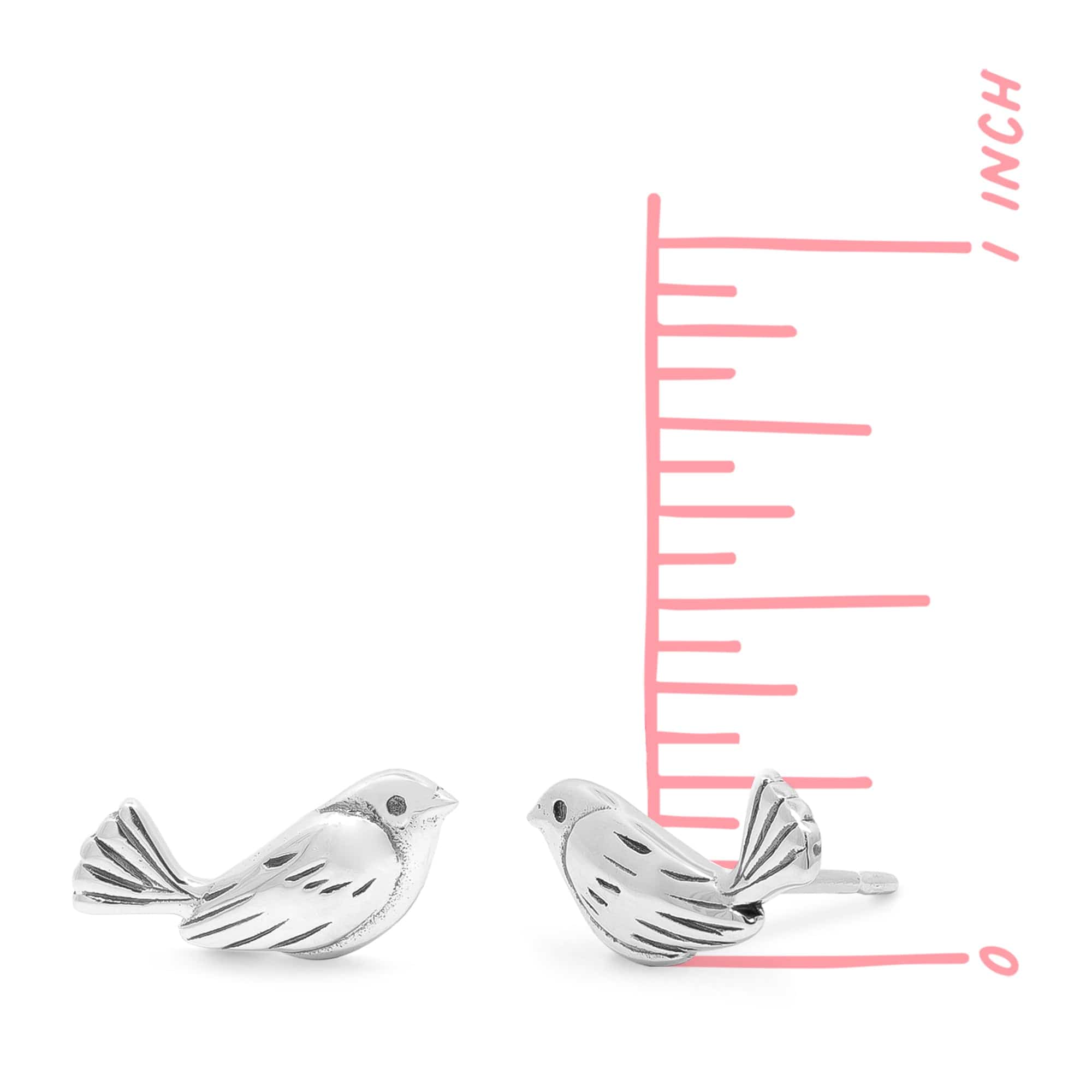 Sparrow Bird Stud Earrings - Image 3