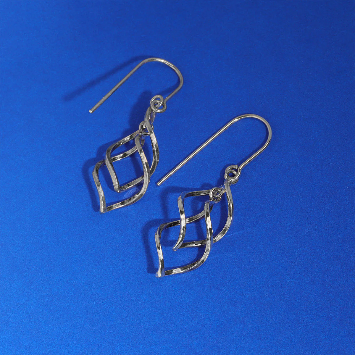 Spiral Ribbon Drop Dangle Earrings - Image 6