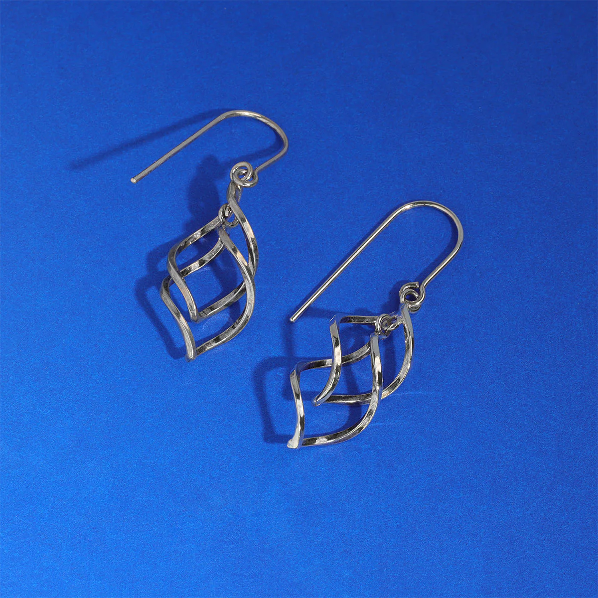 Spiral Ribbon Drop Dangle Earrings - Image 7