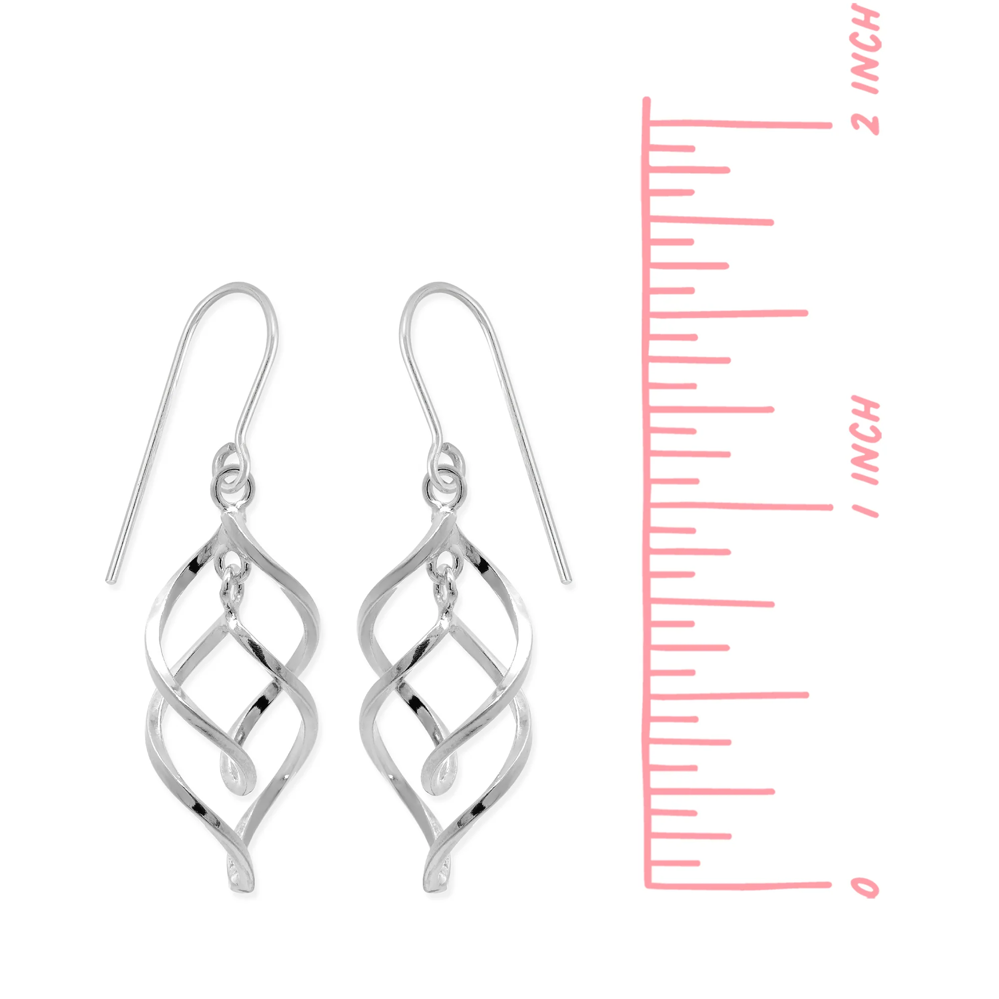 Spiral Ribbon Drop Dangle Earrings - Image 8