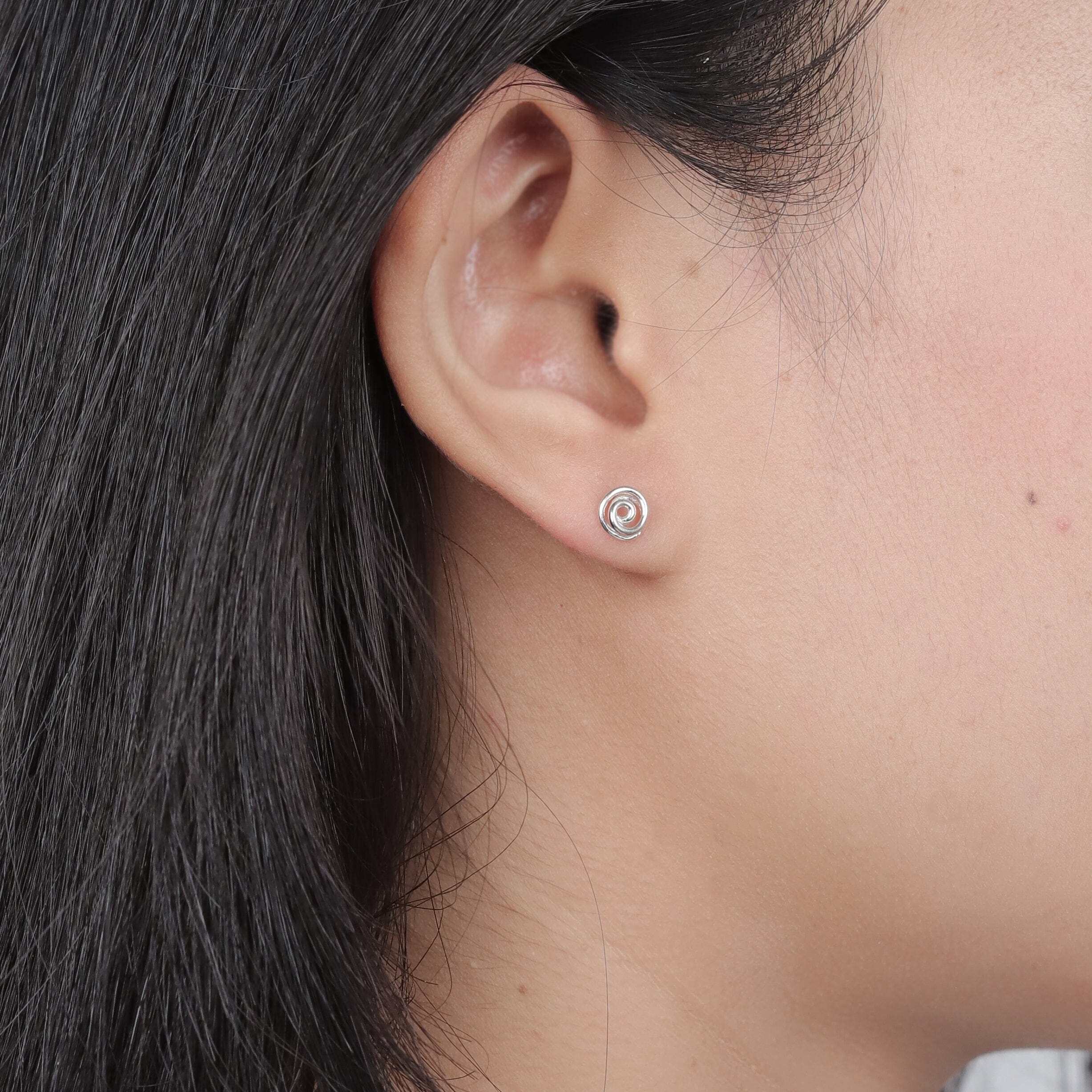 Spiral Stud Earrings - Image 2