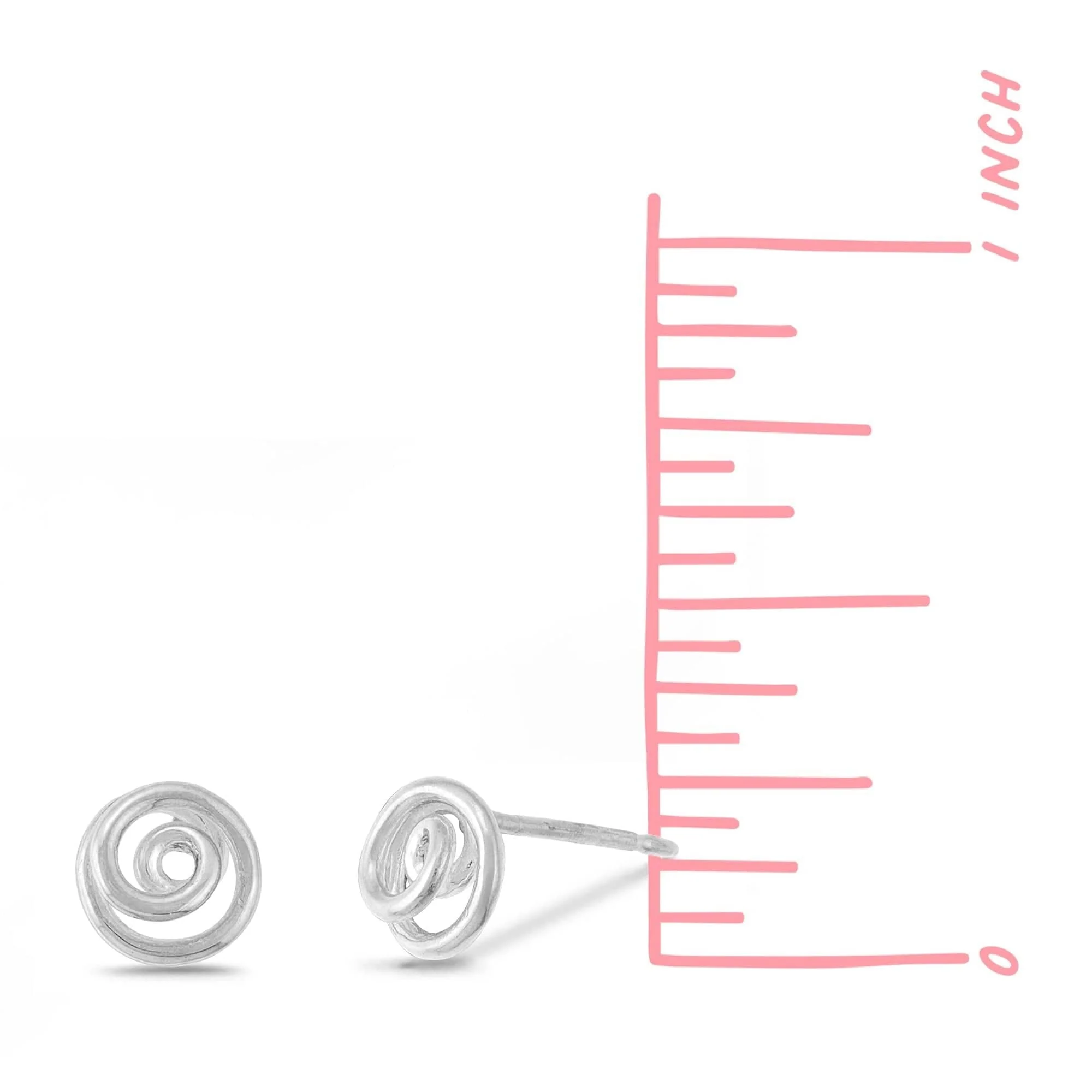Spiral Stud Earrings - Image 4