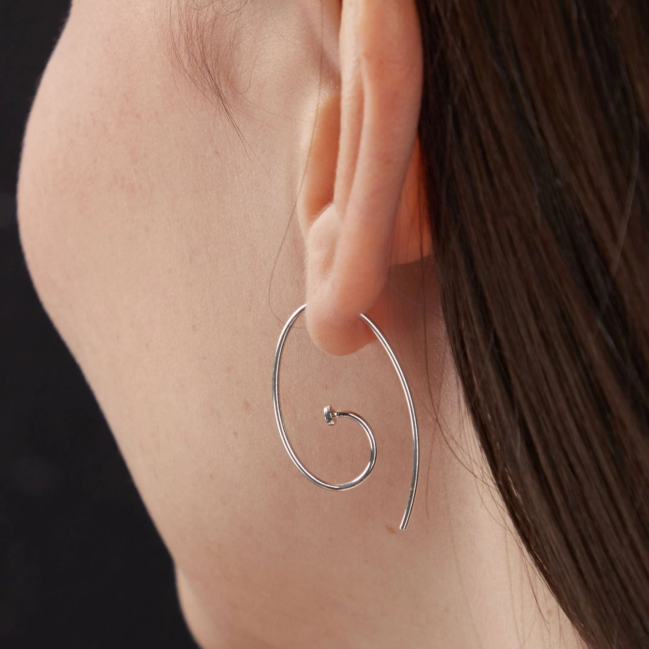 Minimalist Spiral Pull Through Hoops - Image 3