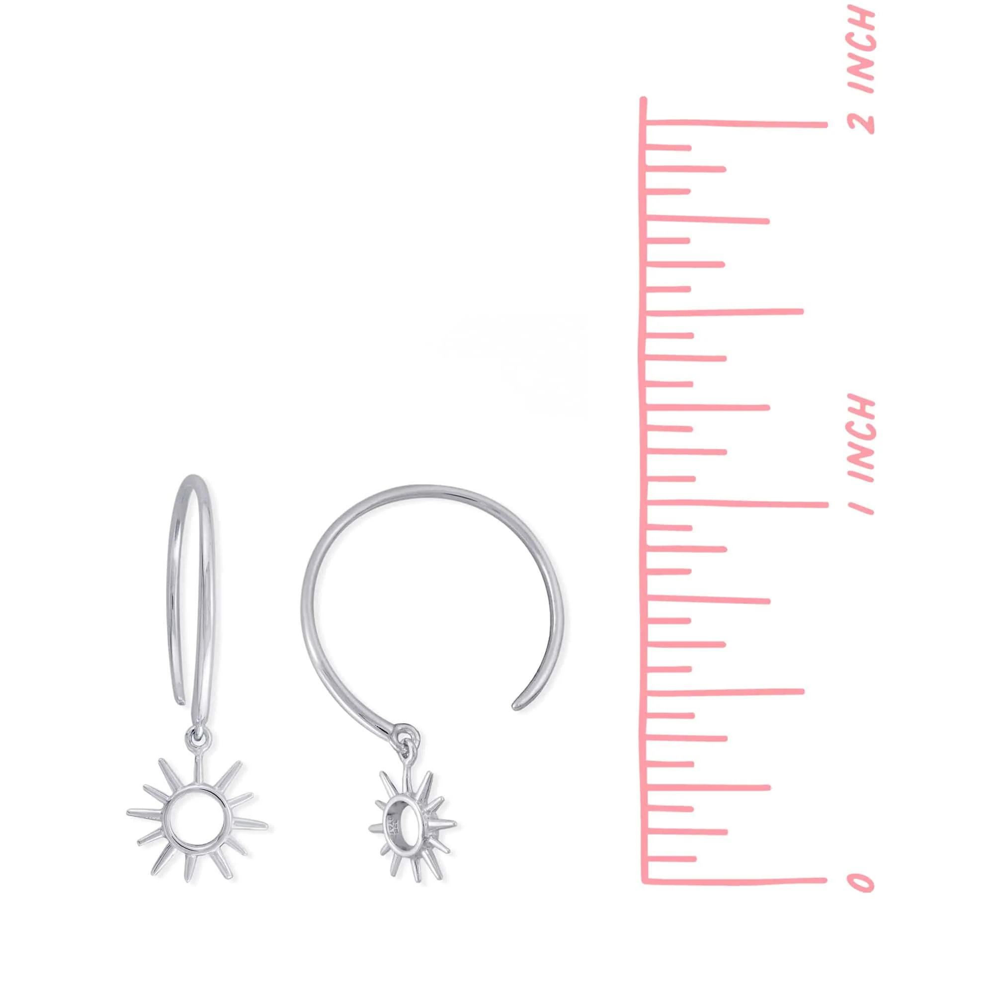 Sunburst Open Circle Pull Through Hoops - Image 4