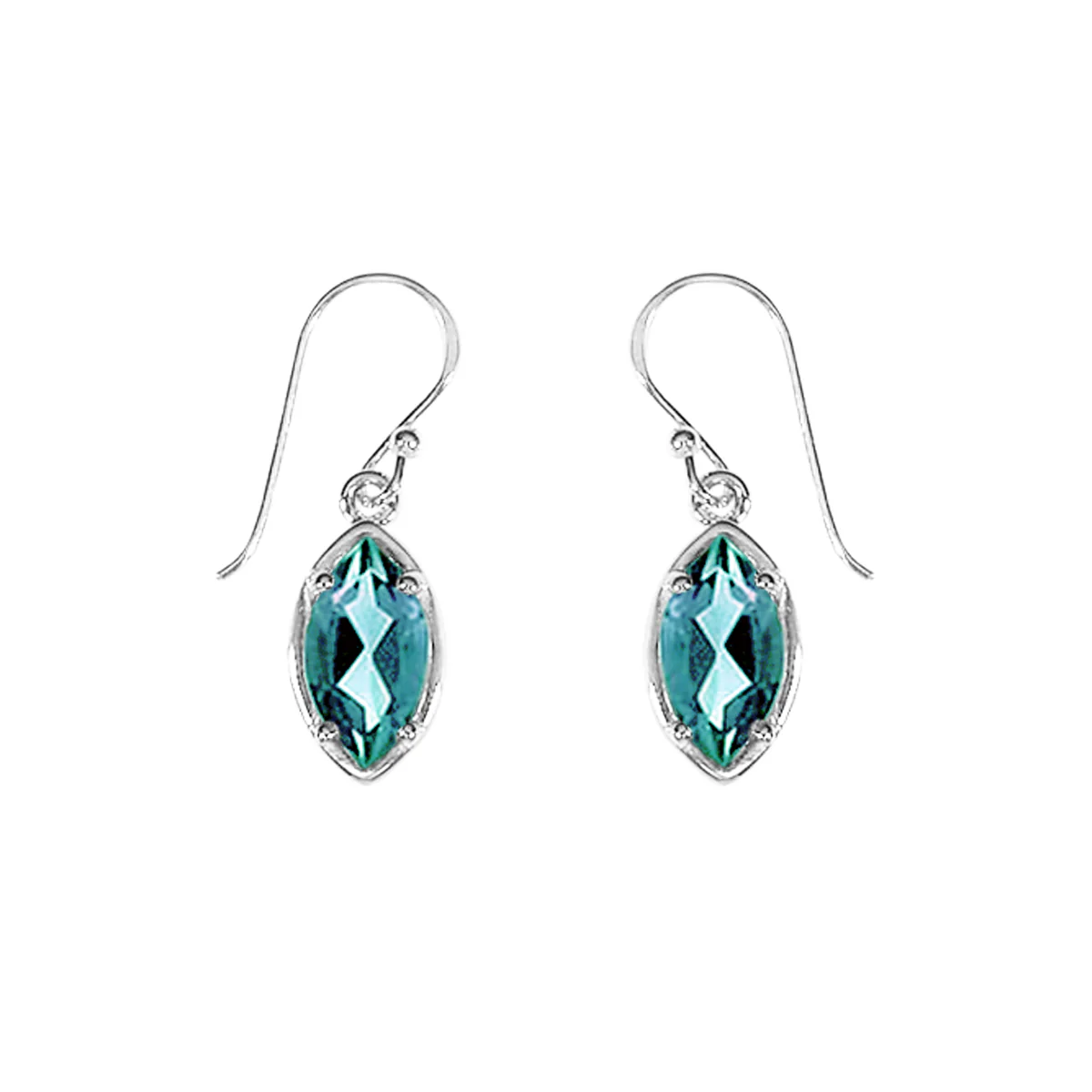 Marquise Gemstone Dangle Earrings - Image 2