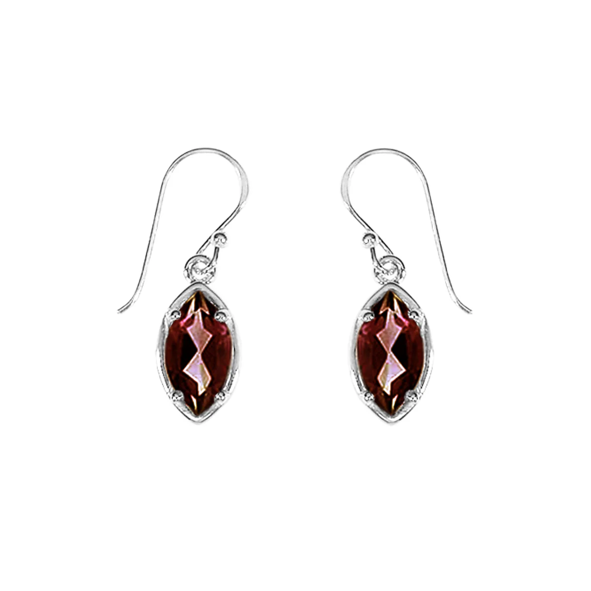 Marquise Gemstone Dangle Earrings - Image 3