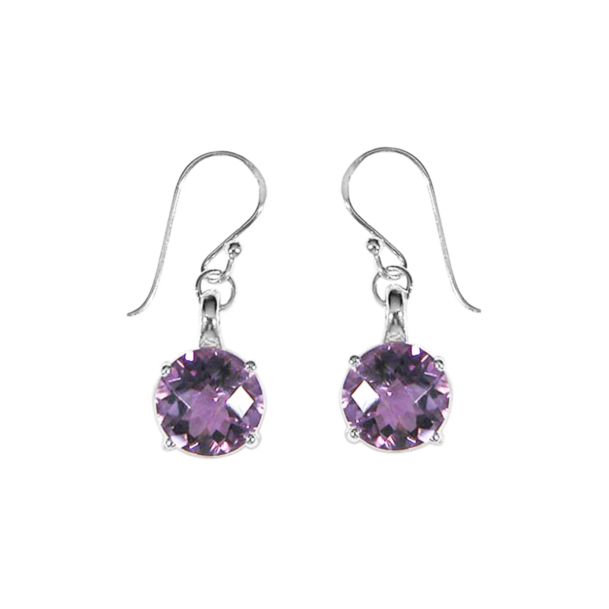 Round Gemstone Dangle Earrings