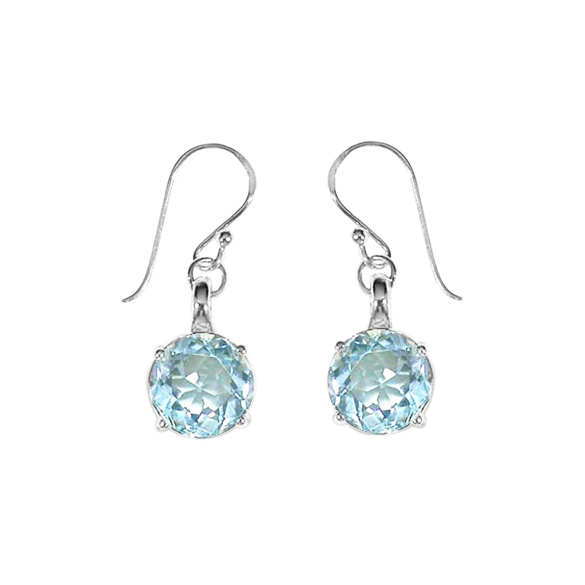 Round Gemstone Dangle Earrings - Image 2