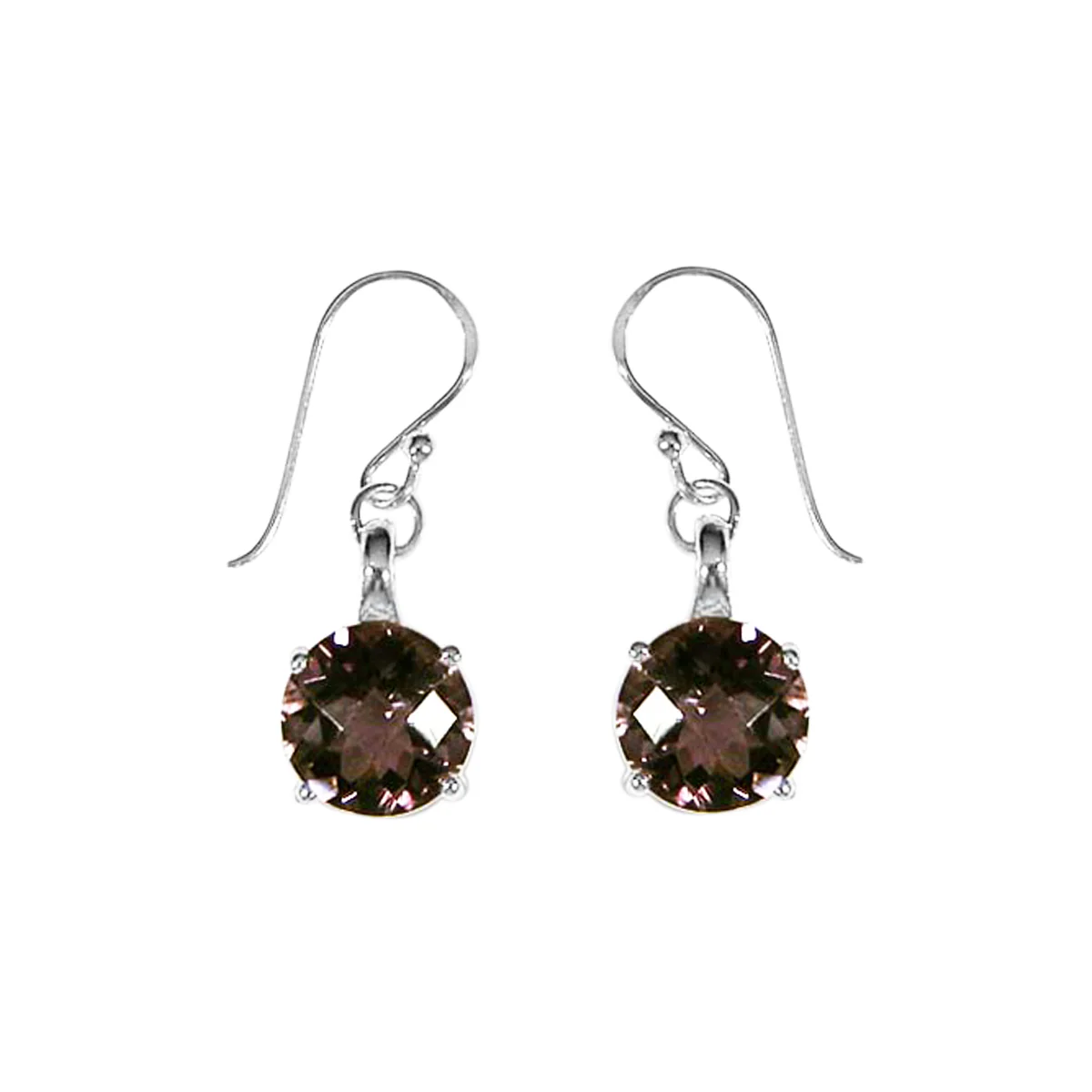 Round Gemstone Dangle Earrings - Image 3