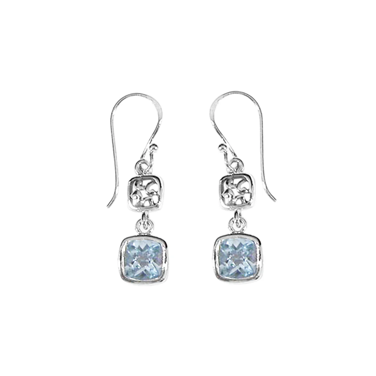 Cushion Gemstone Dangle Earrings - Image 3