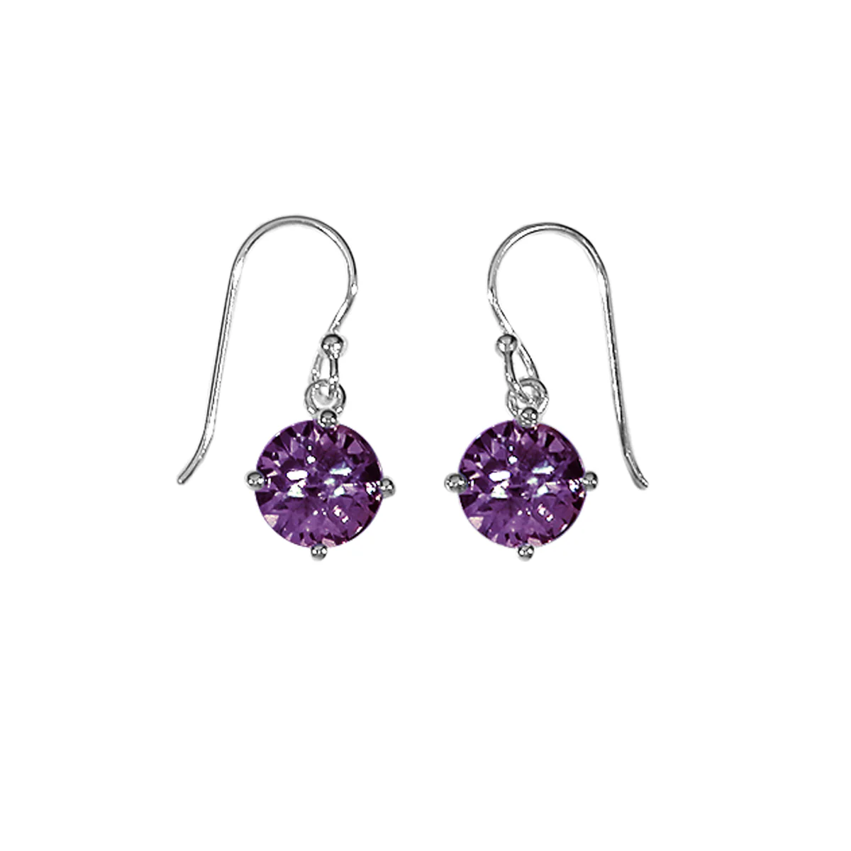 Round Gemstone Dangle Earrings