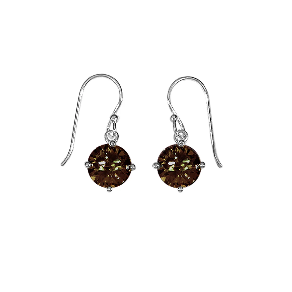 Round Gemstone Dangle Earrings - Image 3