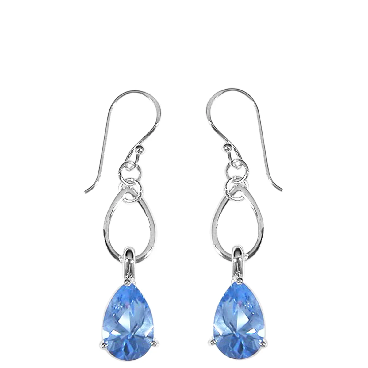 Pear Gemstone Dangle Earrings - Image 2