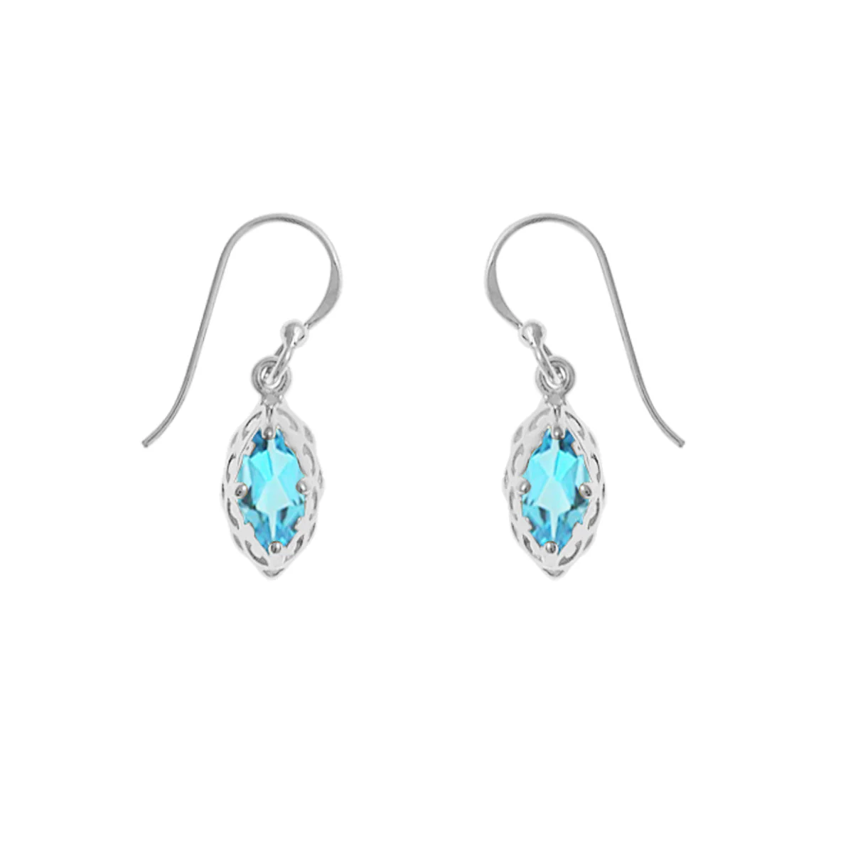 Marquise Gemstone Dangle Earrings - Image 2