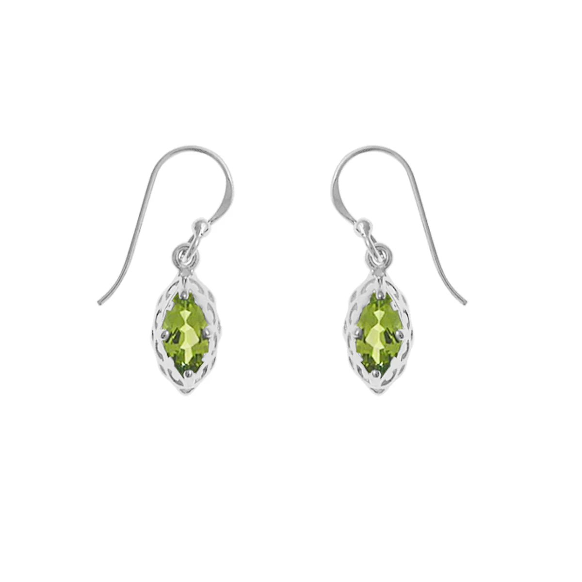 Marquise Gemstone Dangle Earrings - Image 3