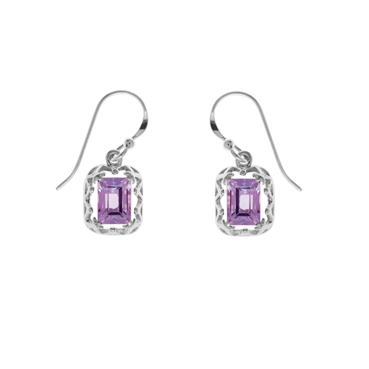 Rectangular Gemstone Dangle Earrings
