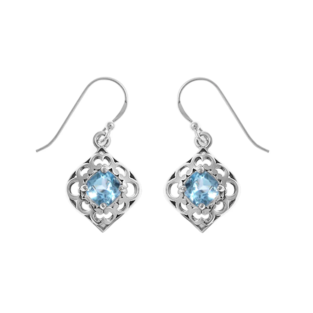 Cushion Gemstone Dangle Earrings - Image 2