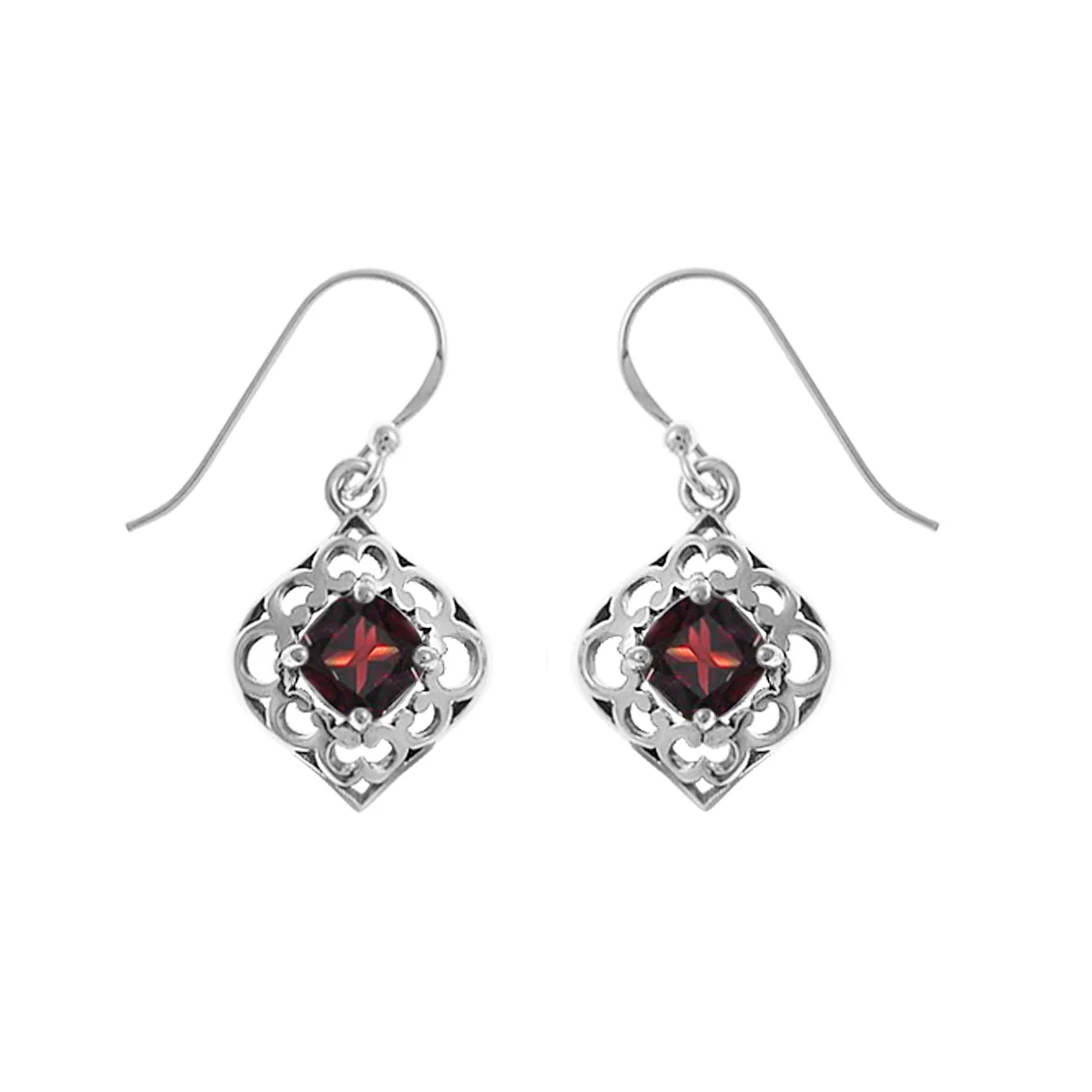 Cushion Gemstone Dangle Earrings - Image 3