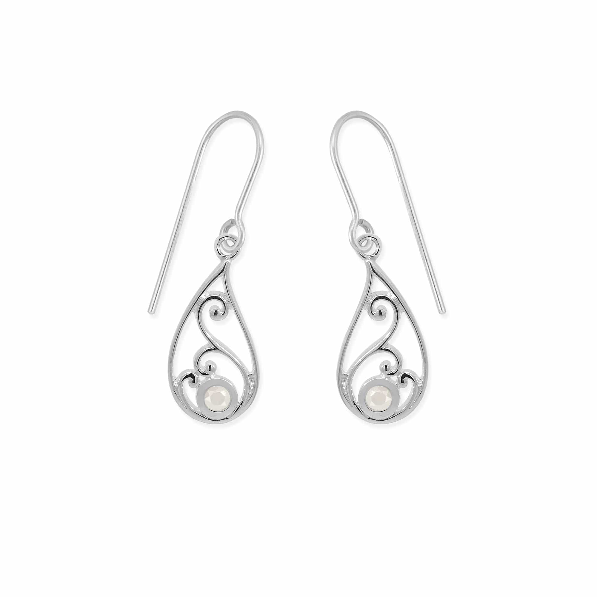 Teardrop Outline Gemstone Dangle Earring With Stone - Image 7