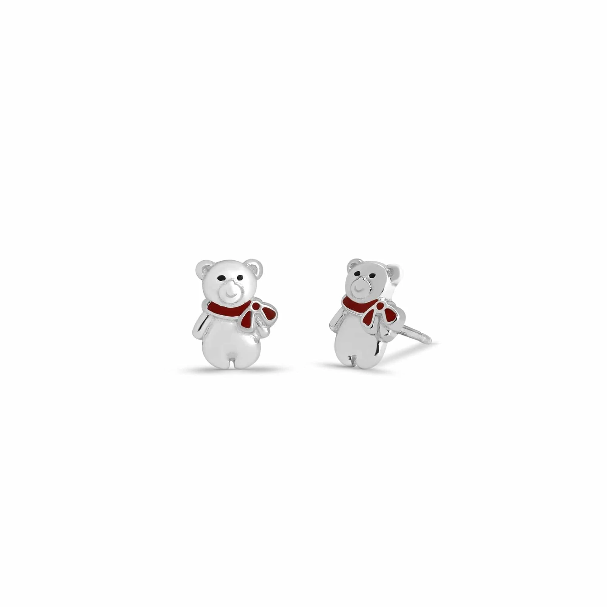 Teddy Bear with Red Scarf Studs