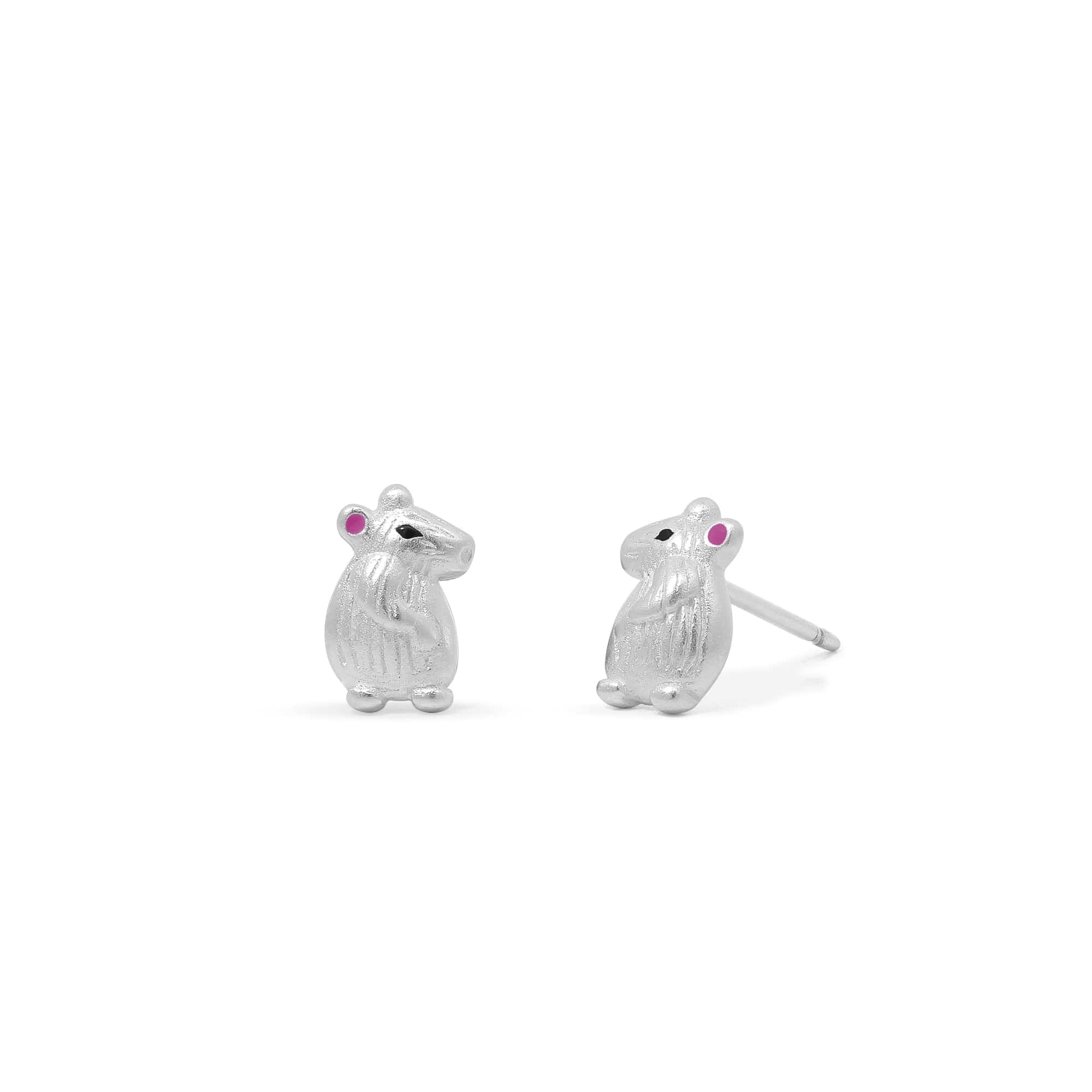 Textured Mouse Earring Studs