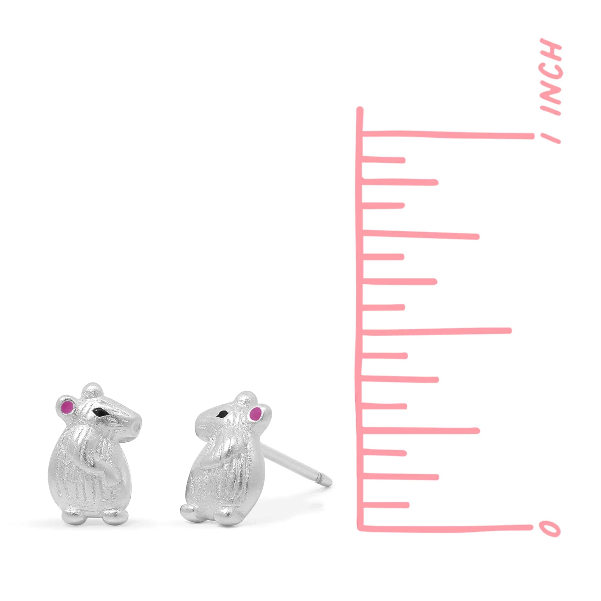 Textured Mouse Earring Studs - Image 5