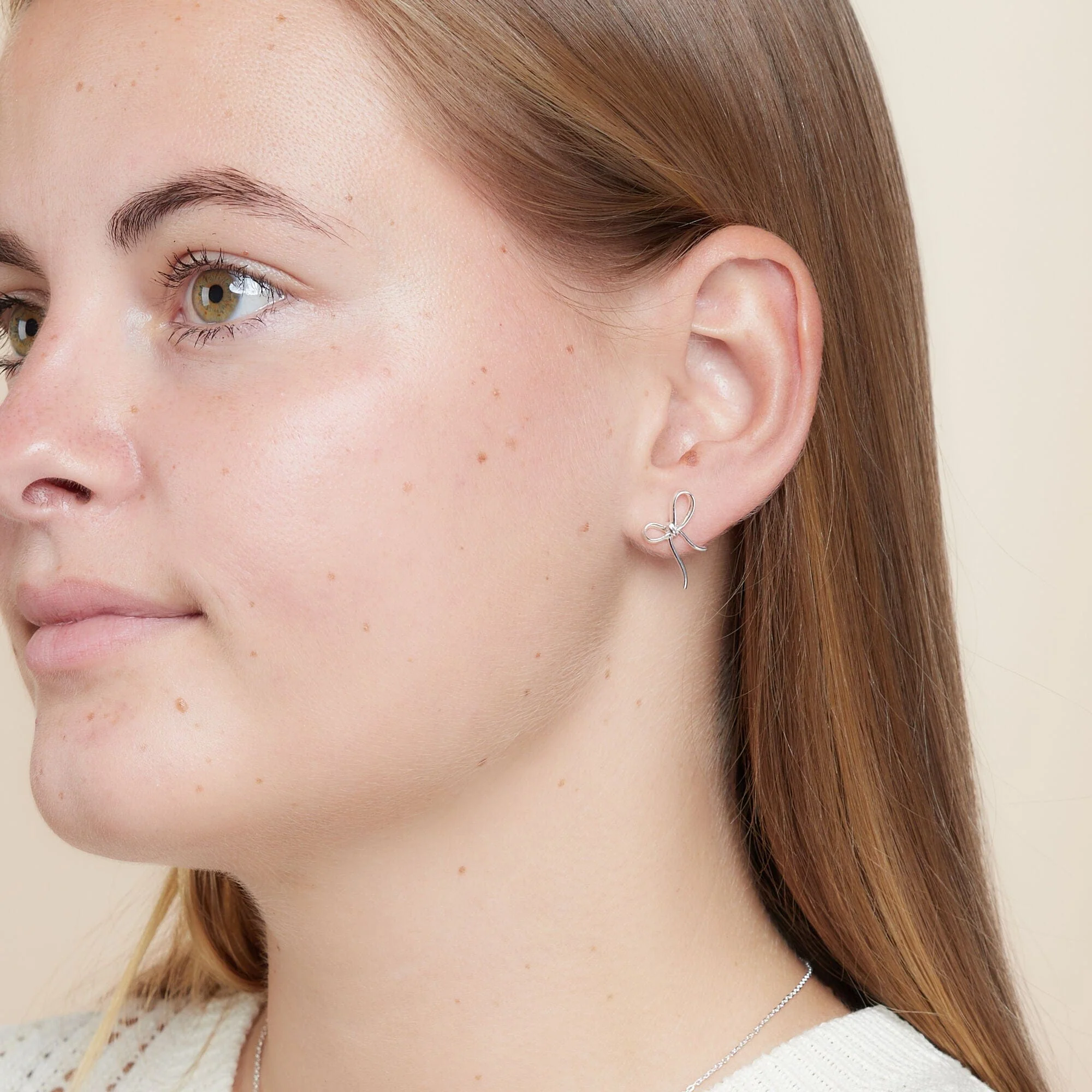Thin Minimal Ribbon Studs - Image 2