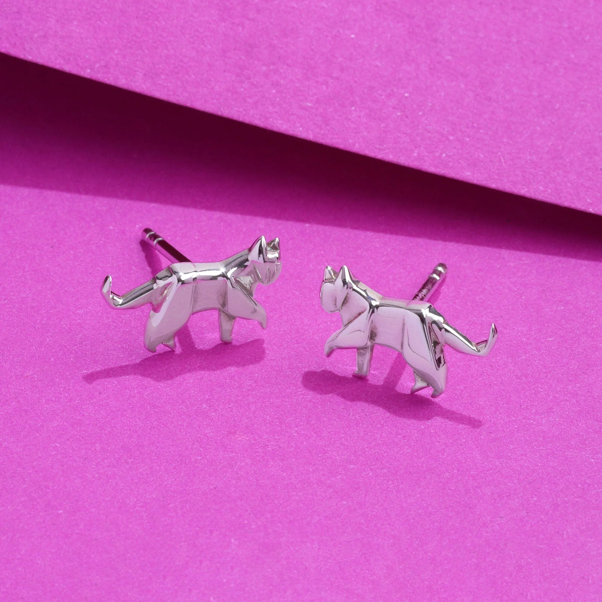 Tiger Origami Stud Earrings - Image 3