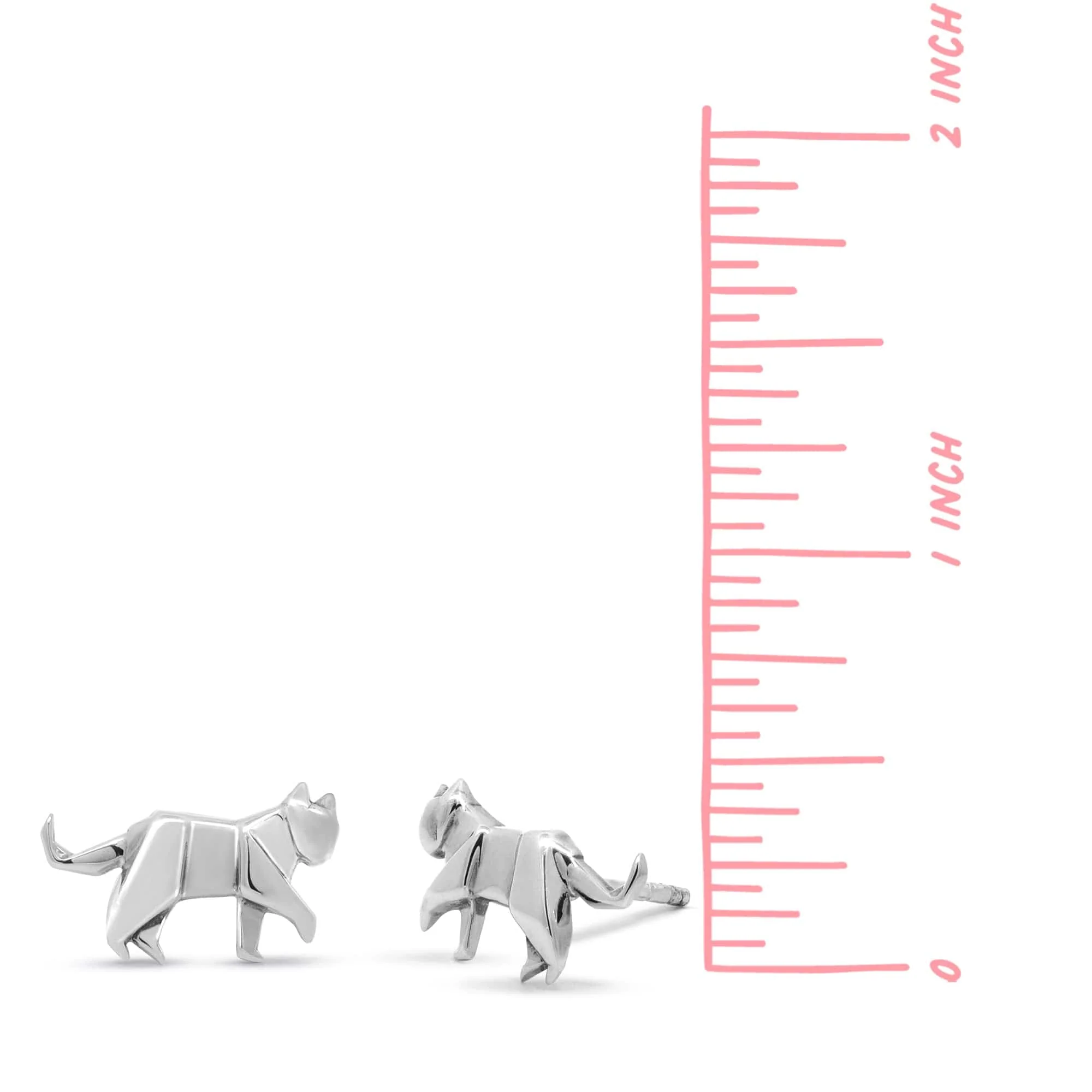 Tiger Origami Stud Earrings - Image 4