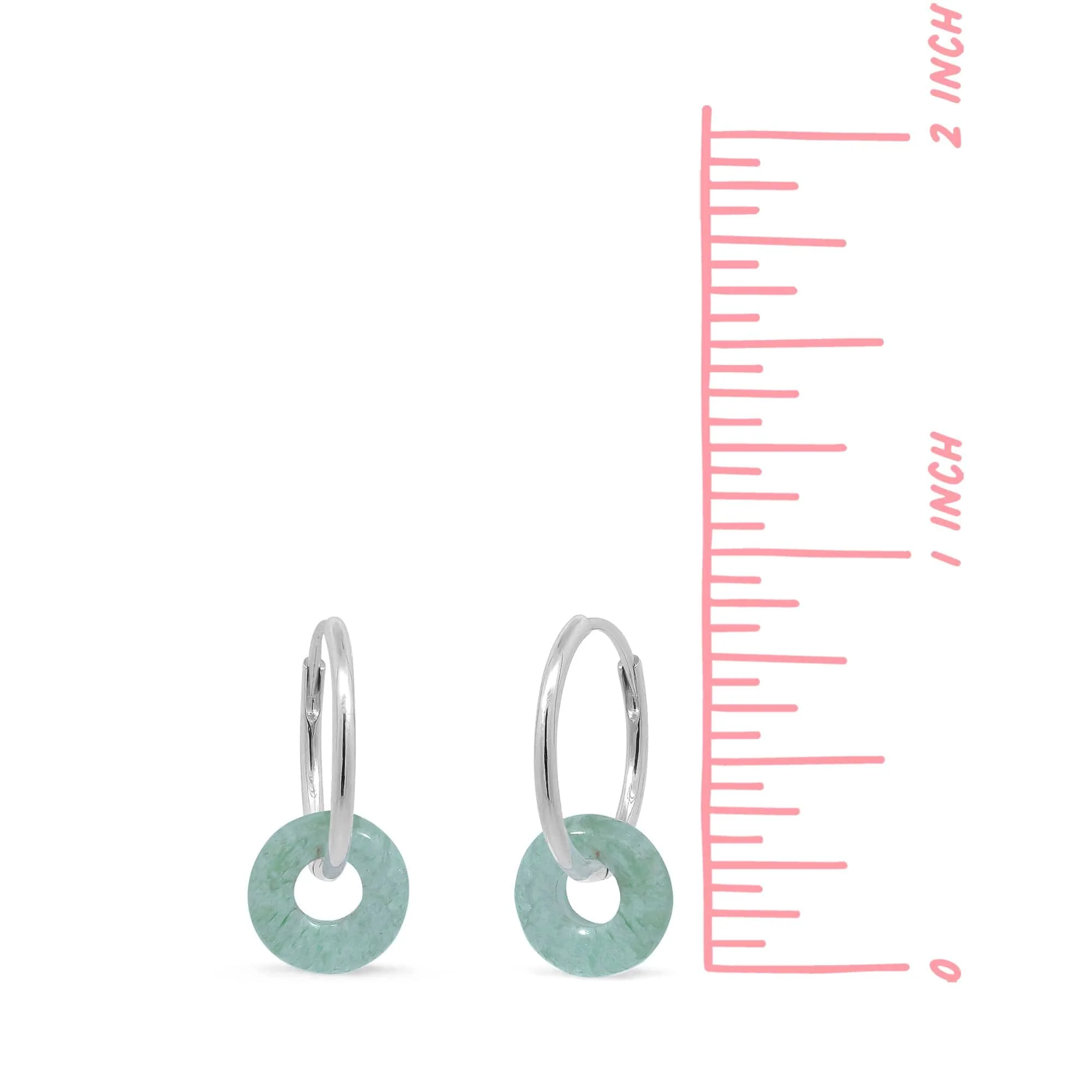 Treasured Bi Disc Round Huggies with Green Aventurine - Image 5