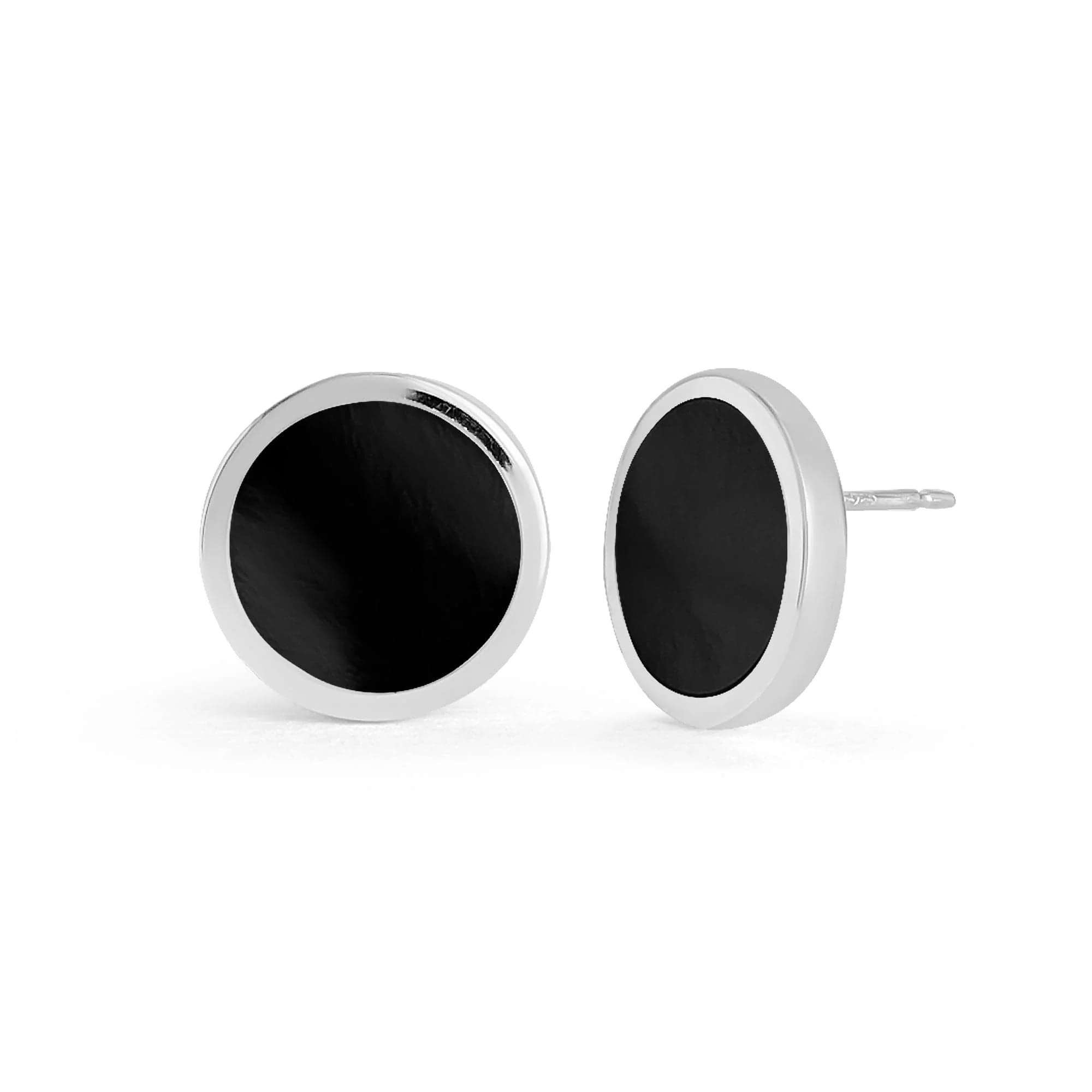 Alina Circle Bezel Earrings with Stone - Image 3