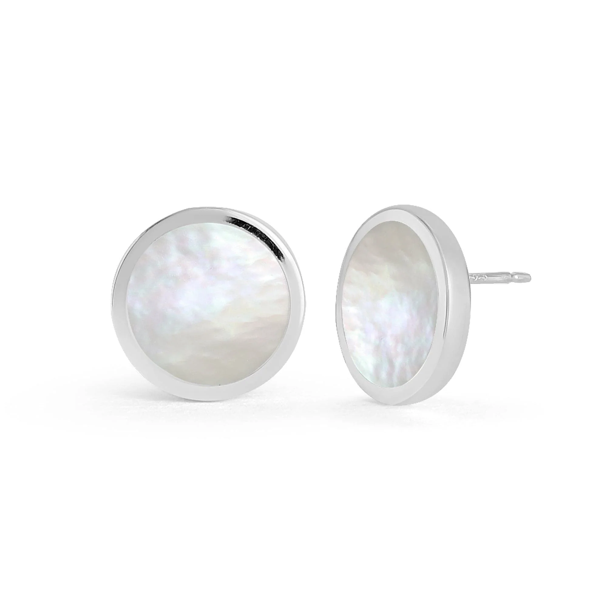 Alina Circle Bezel Earrings with Stone - Image 5