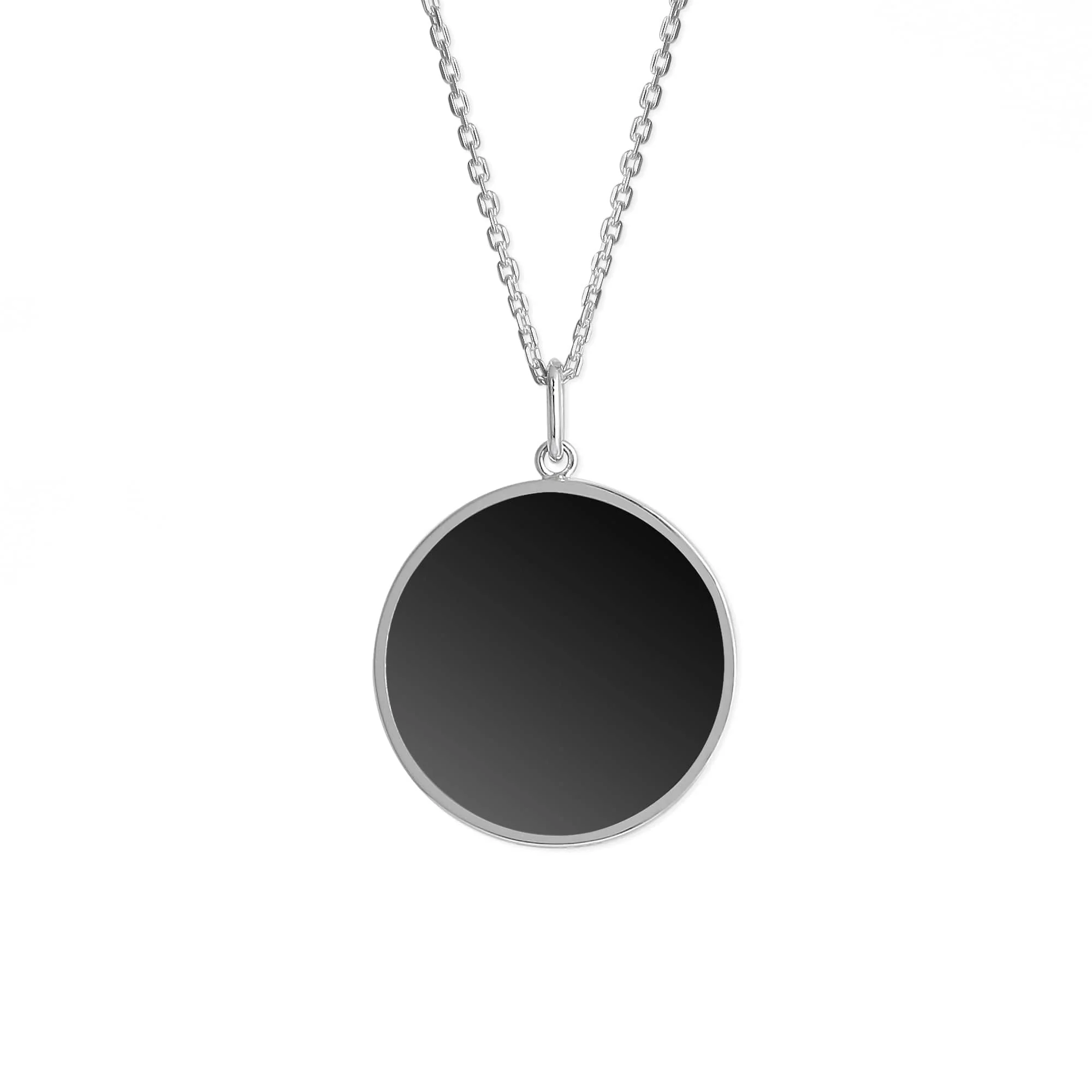 Alina Circle Bezel Pendant Necklace with Stone - Image 3