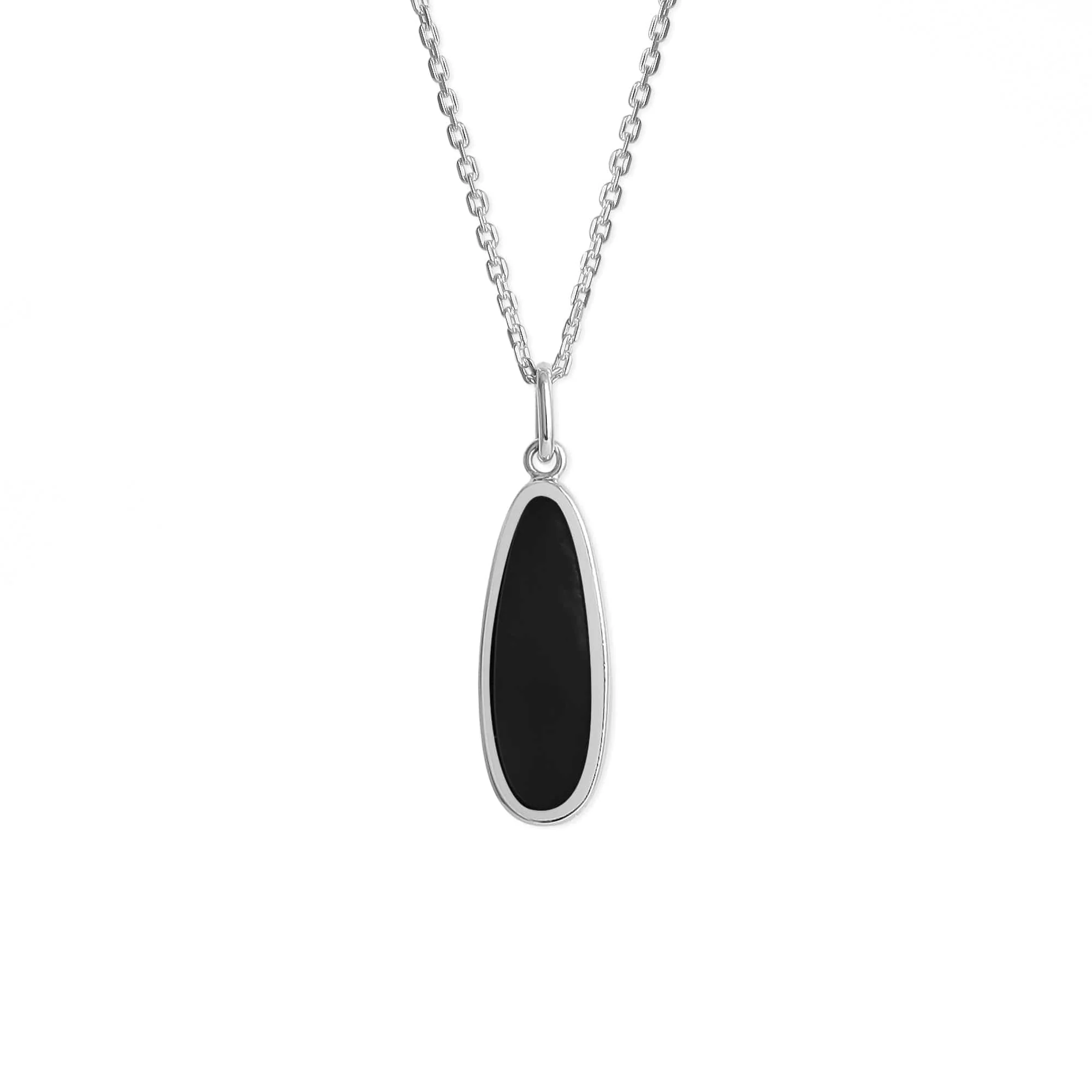 Alina Drop Bezel Necklace with Stone - Image 3