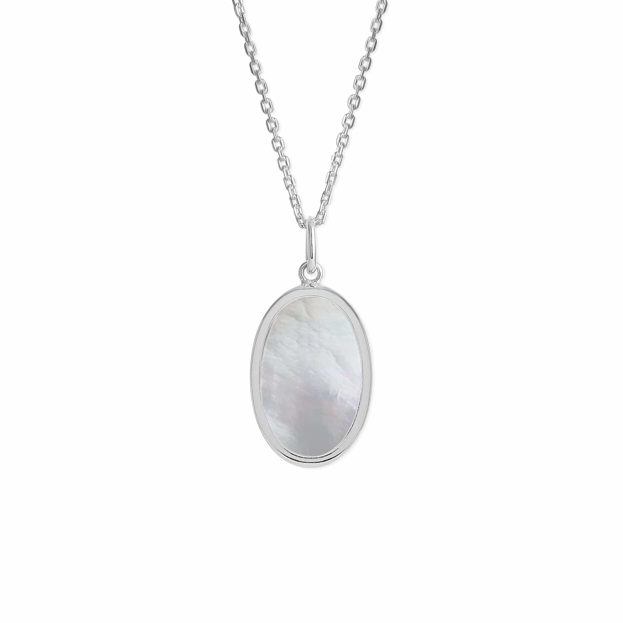 Alina Oval Bezel Pendant Necklace with Stone - Image 5