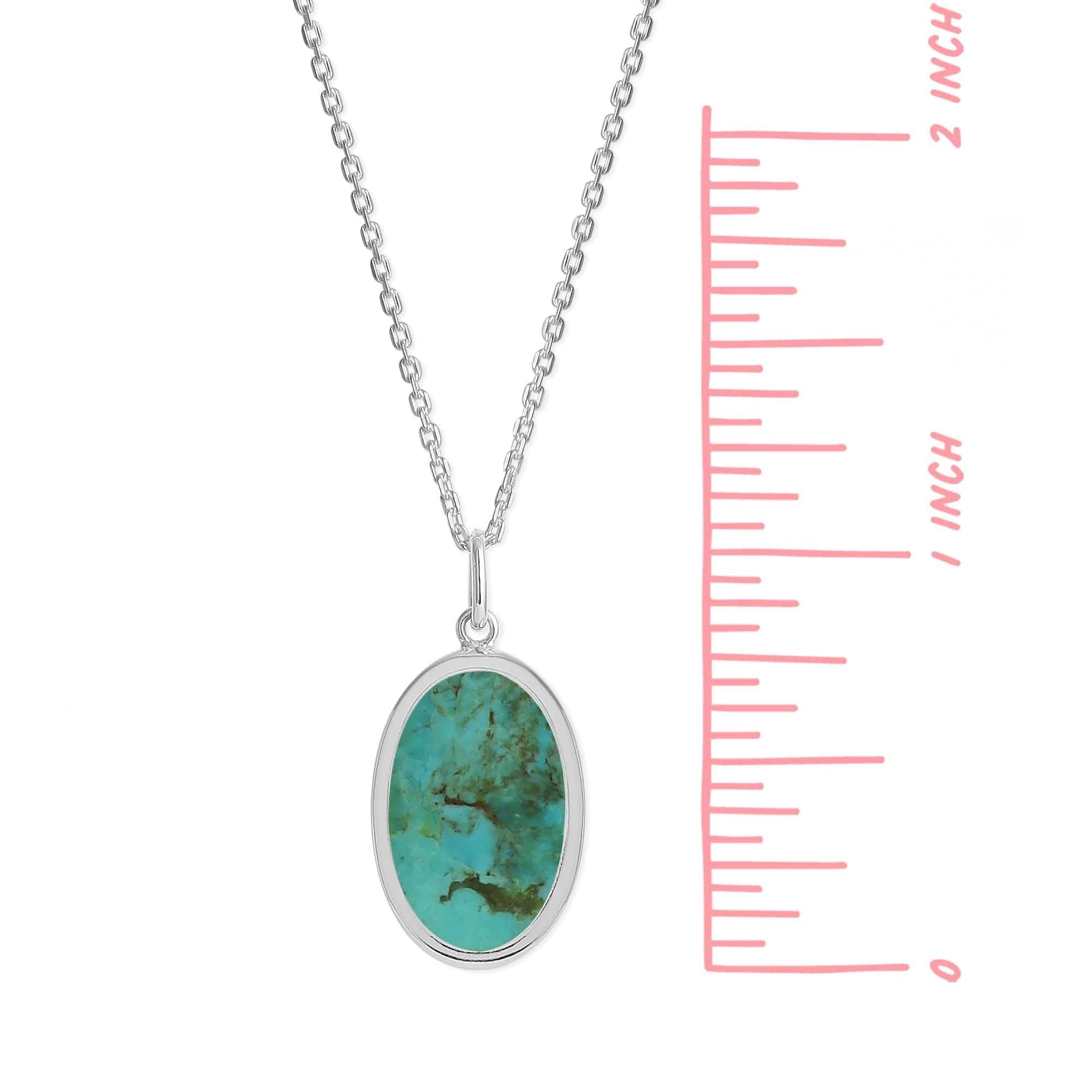 Alina Oval Bezel Pendant Necklace with Stone - Image 6
