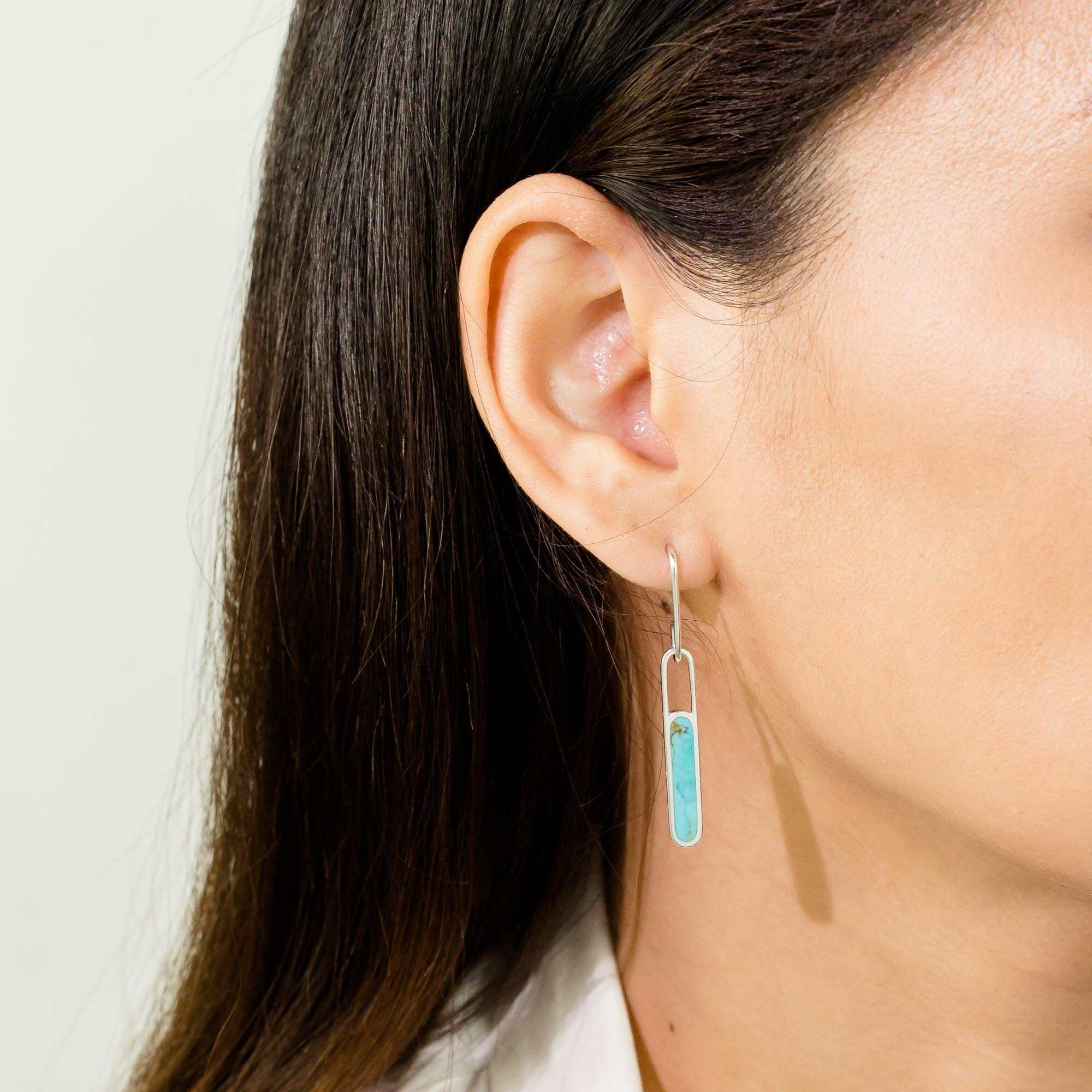 Alina Bezel Earrings with Stone - Image 2