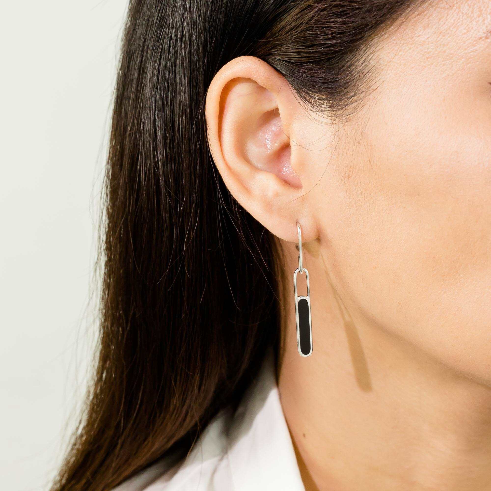 Alina Bezel Earrings with Stone - Image 4